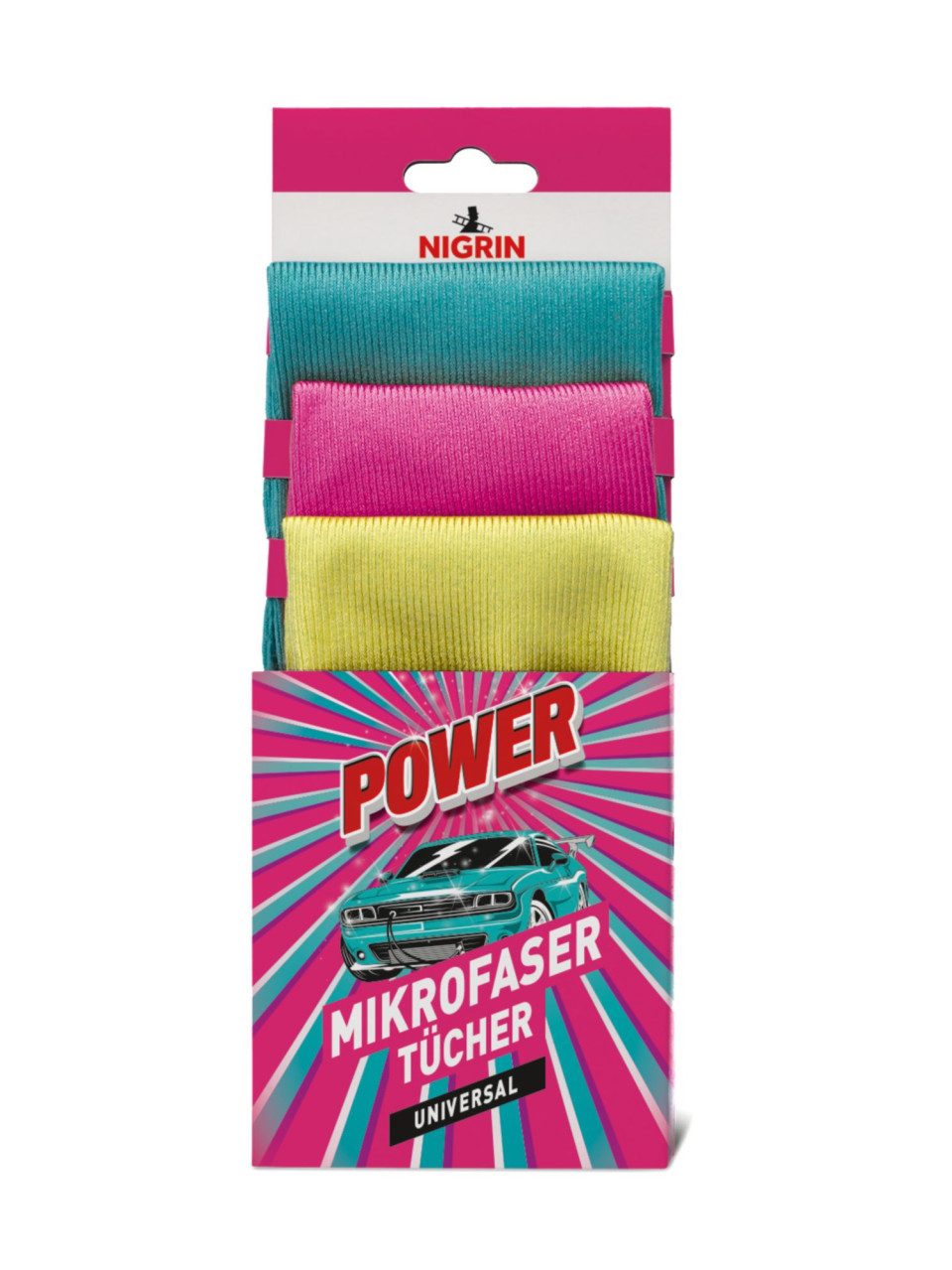 NIGRIN Nigrin Mikrofaser-Tücher-Set 3-teilig Mikrofasertuch (PP)