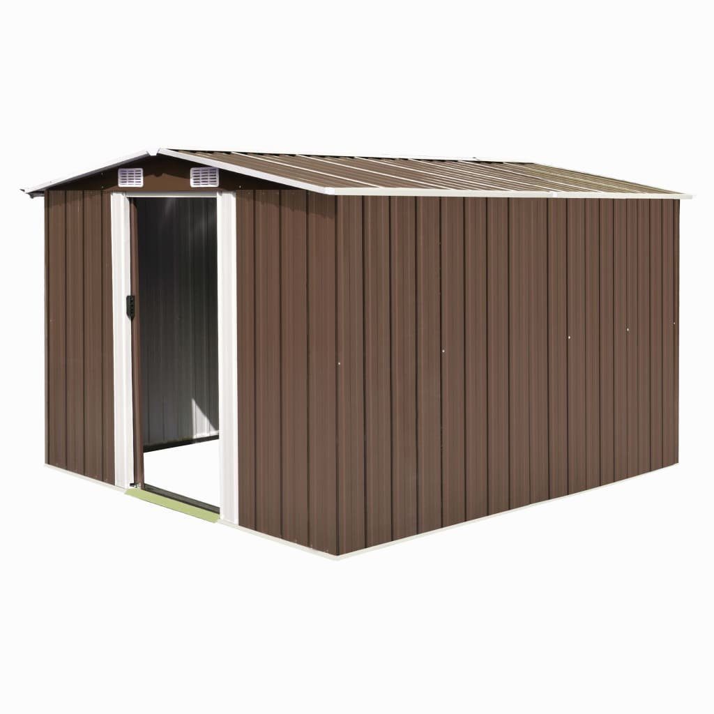 cm vidaXL Gerätehaus 257x298x178 Braun Metall Gartenhaus