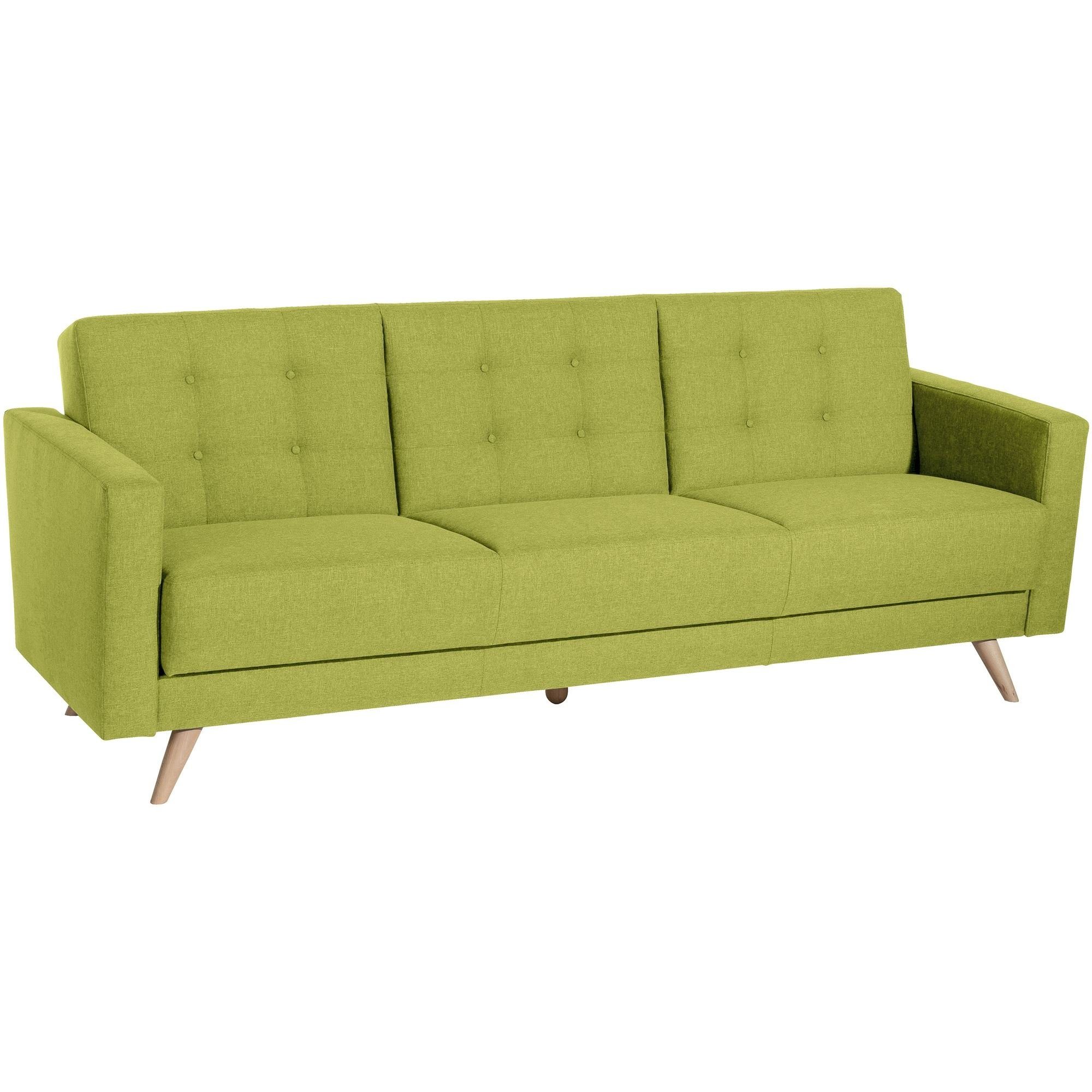 58 aufm Kessel Sofa Sofa 3-Sitzer mit Bettfunktion Karisa Bezug Flachg, Sparpreis inkl. Kostenlosem Versand 1 Teile, hochwertig verarbeitet,bequemer Sitz