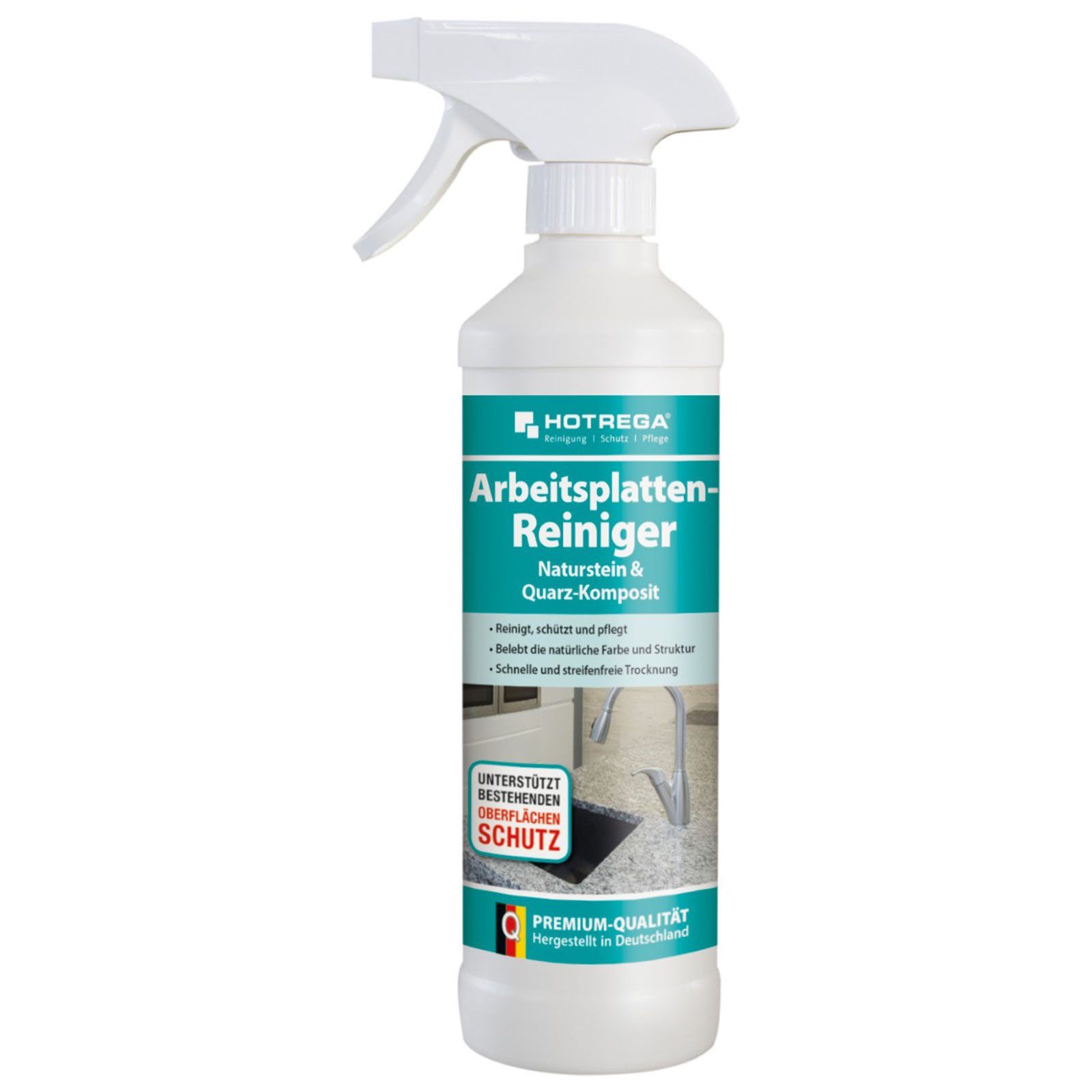 HOTREGA® Arbeitsplatten Reiniger Naturstein & Quarz Komposit 500 ml Küchenreiniger