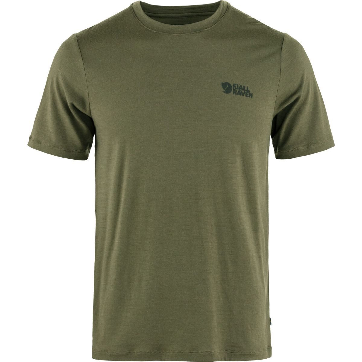 Fjällräven Kurzarmshirt Abisko Wool Logo SS M Perfektes T-Shirt für Trekking und Wandern, das Gerüche hemmt und