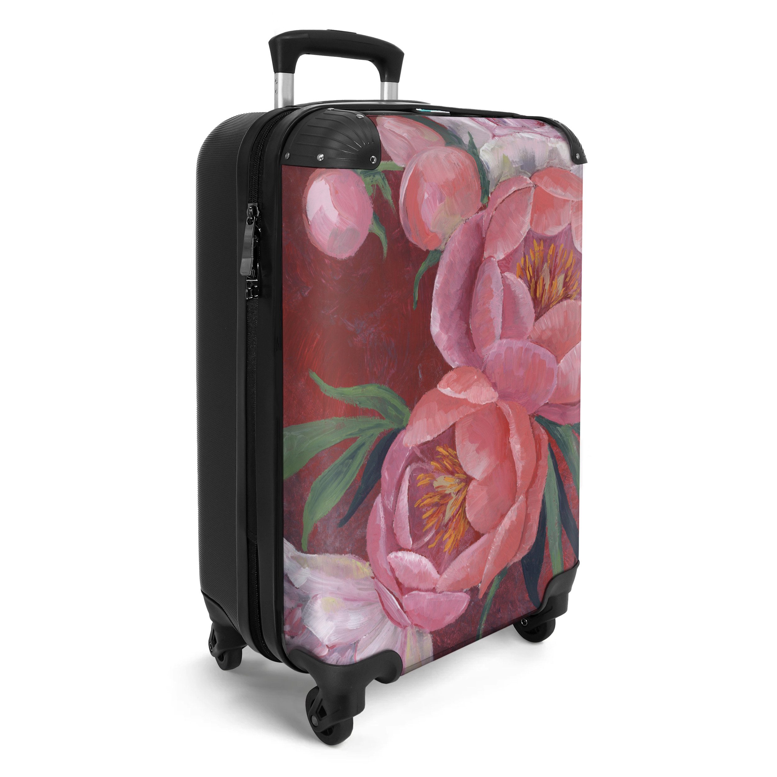 NoBoringSuitcases.com© Hartschalen-Trolley Blumen - Rosa - günstig online kaufen