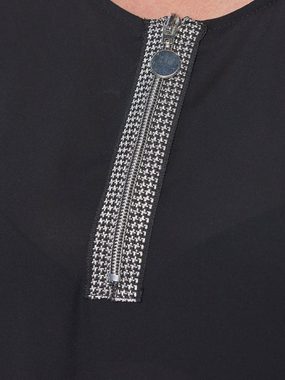 MONACO blue Langarmbluse Langarmshirt figurumspielend mit Reißverschluss