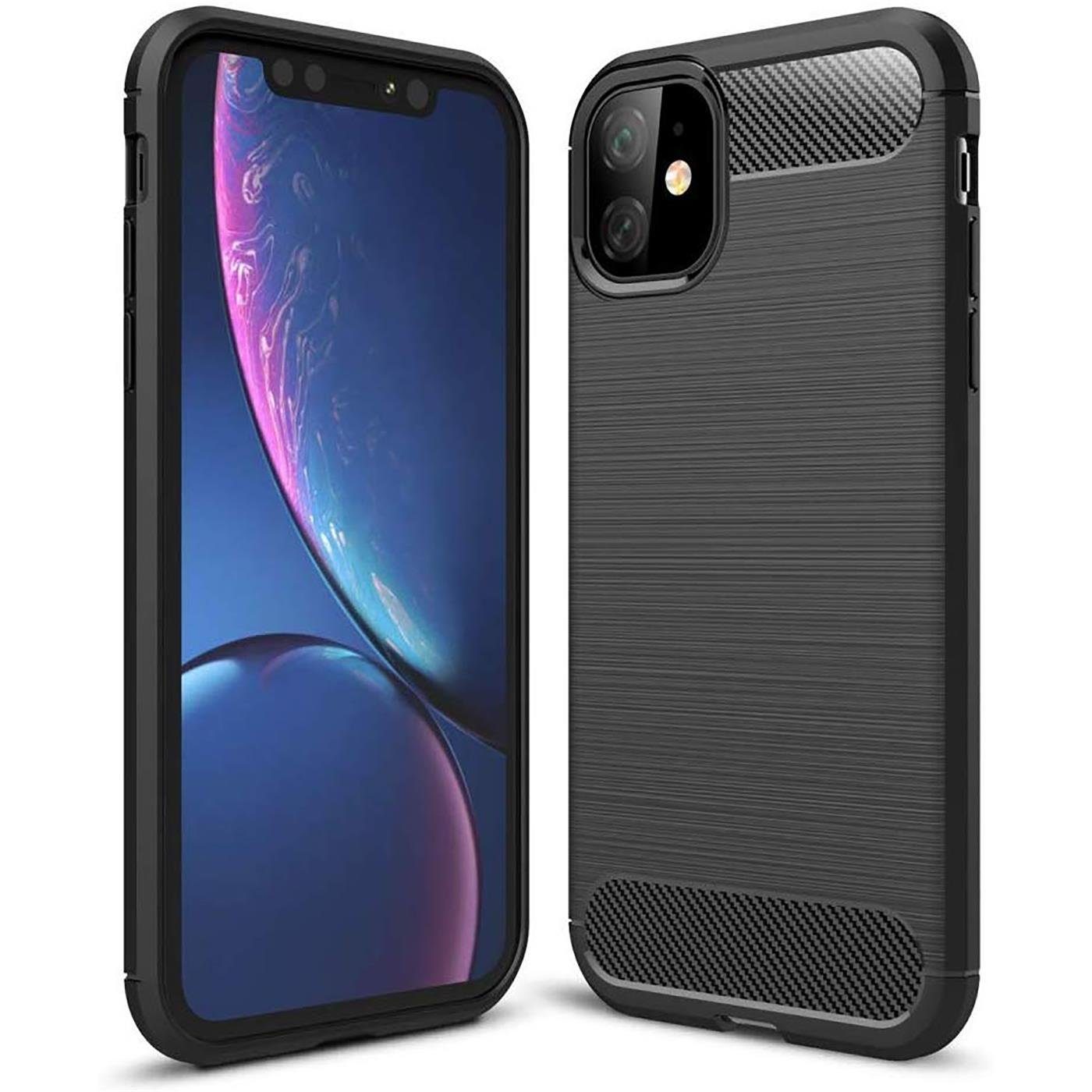 CoolGadget Handyhülle Carbon Handy Hülle für Apple iPhone 11 6,1 Zoll, robuste Telefonhülle Case Schutzhülle für iPhone 11 Hülle