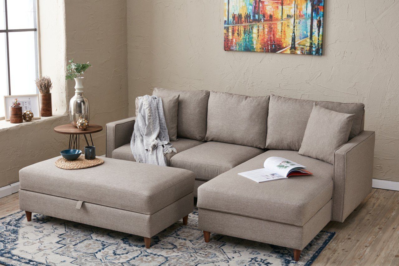 Myhomelando Ecksofa Eva, mit Stauraum und Schlaffläche