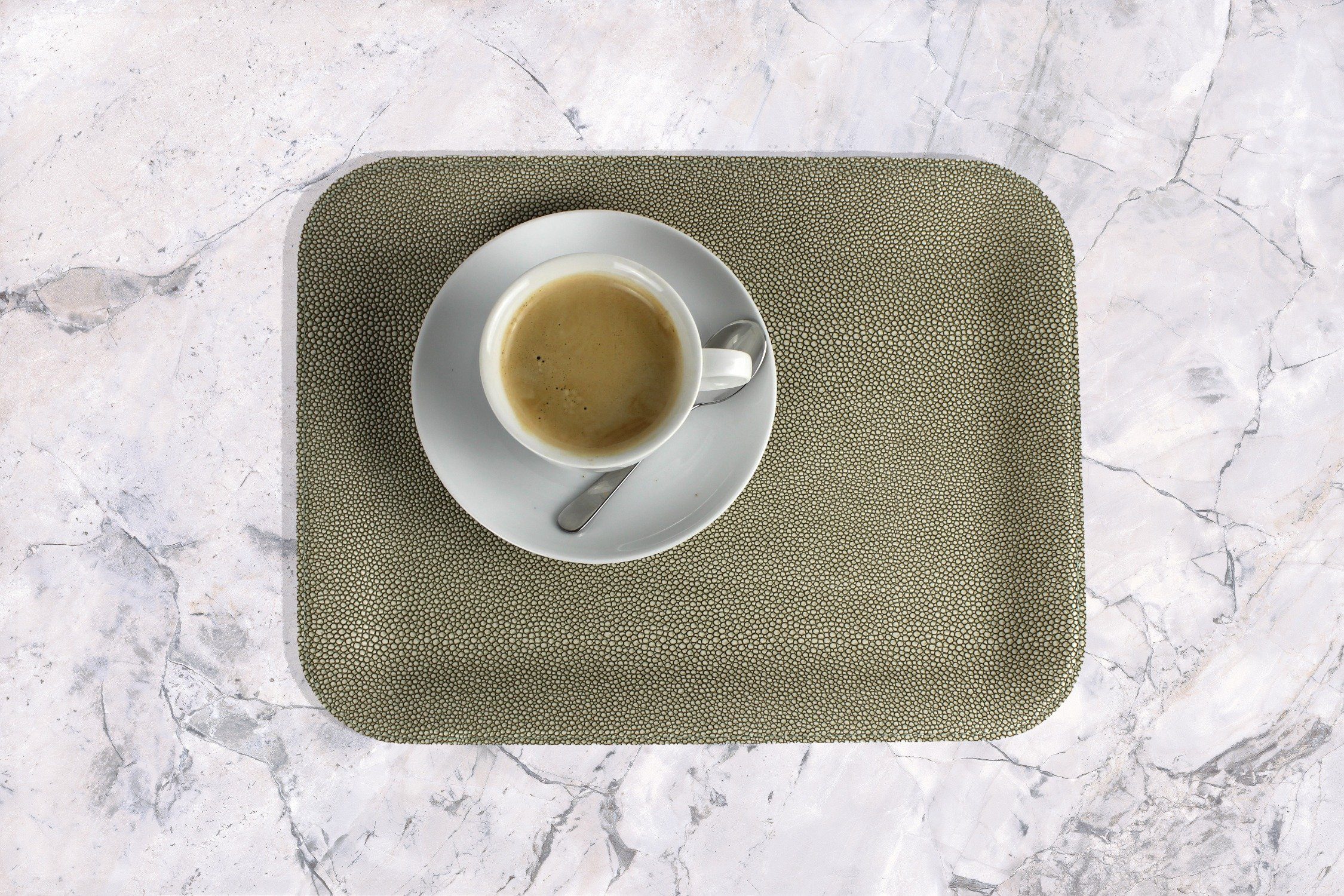 Tablett Tablett klein flach rechteckig Kunstleder Rochen Kaffeetablett