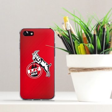 DeinDesign Handyhülle 1. FC Köln Offizielles Lizenzprodukt EffZeh 1. FC Köln rot, Apple iPhone 8 Silikon Hülle Bumper Case Handy Schutzhülle