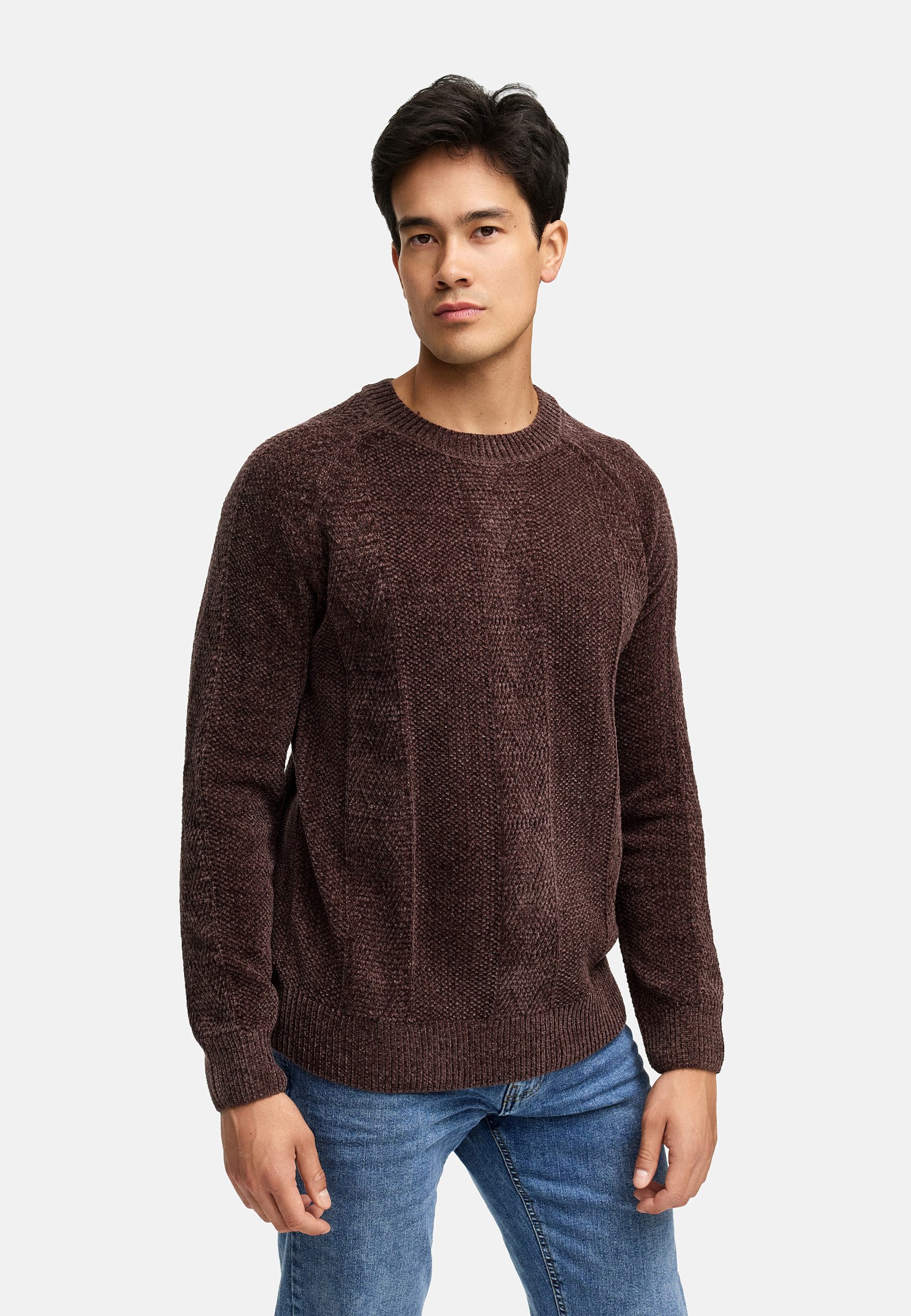 Indicode Strickpullover Herren INOlio Pullover Herrenpullover Herren Pullover mit Rundhalsausschnitt und Strickstruktur