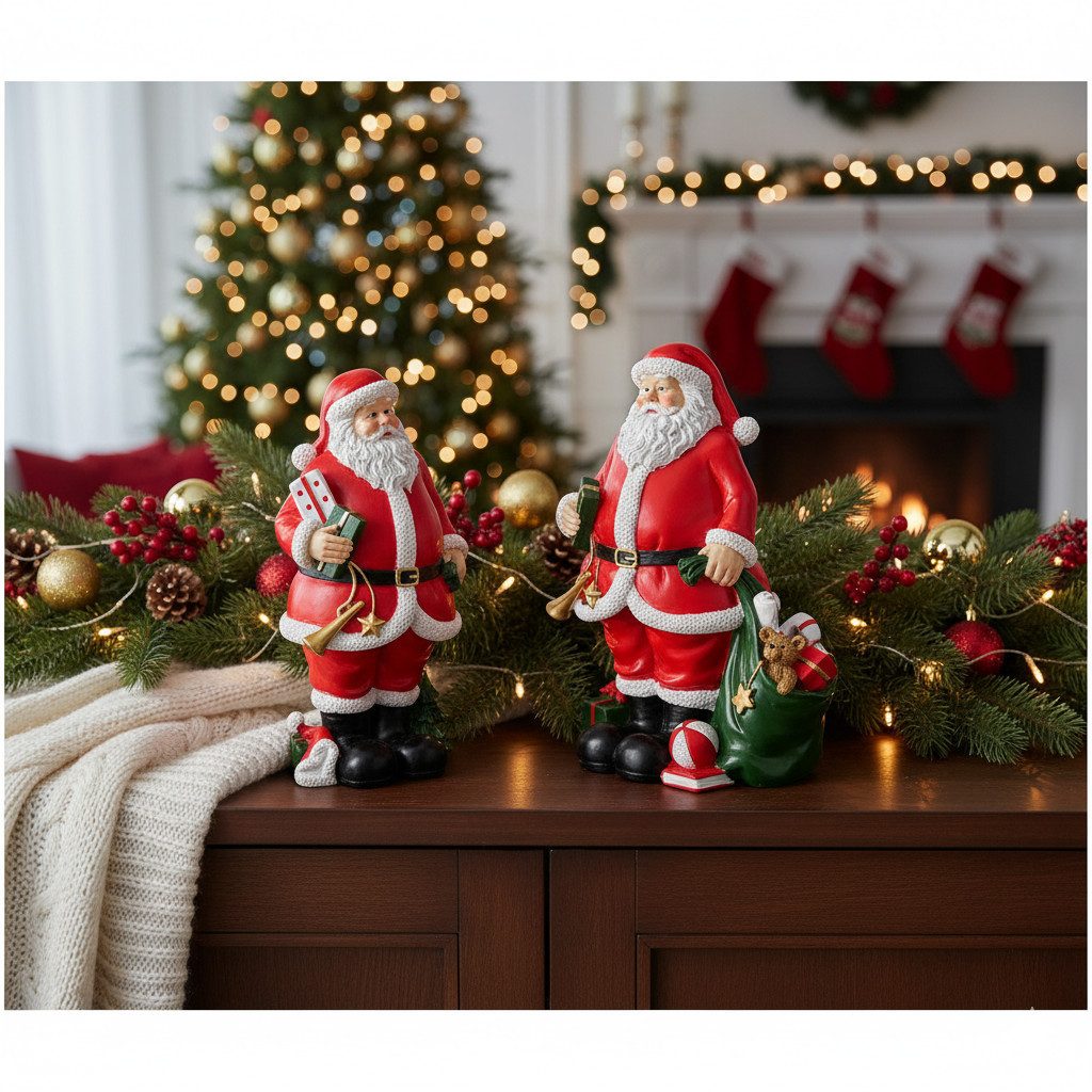 MF Weihnachtsfigur Weihnachtsfiguren Nicolás und Ruben 2er Set Weihnachtsmann Deko 22cm (2 St)