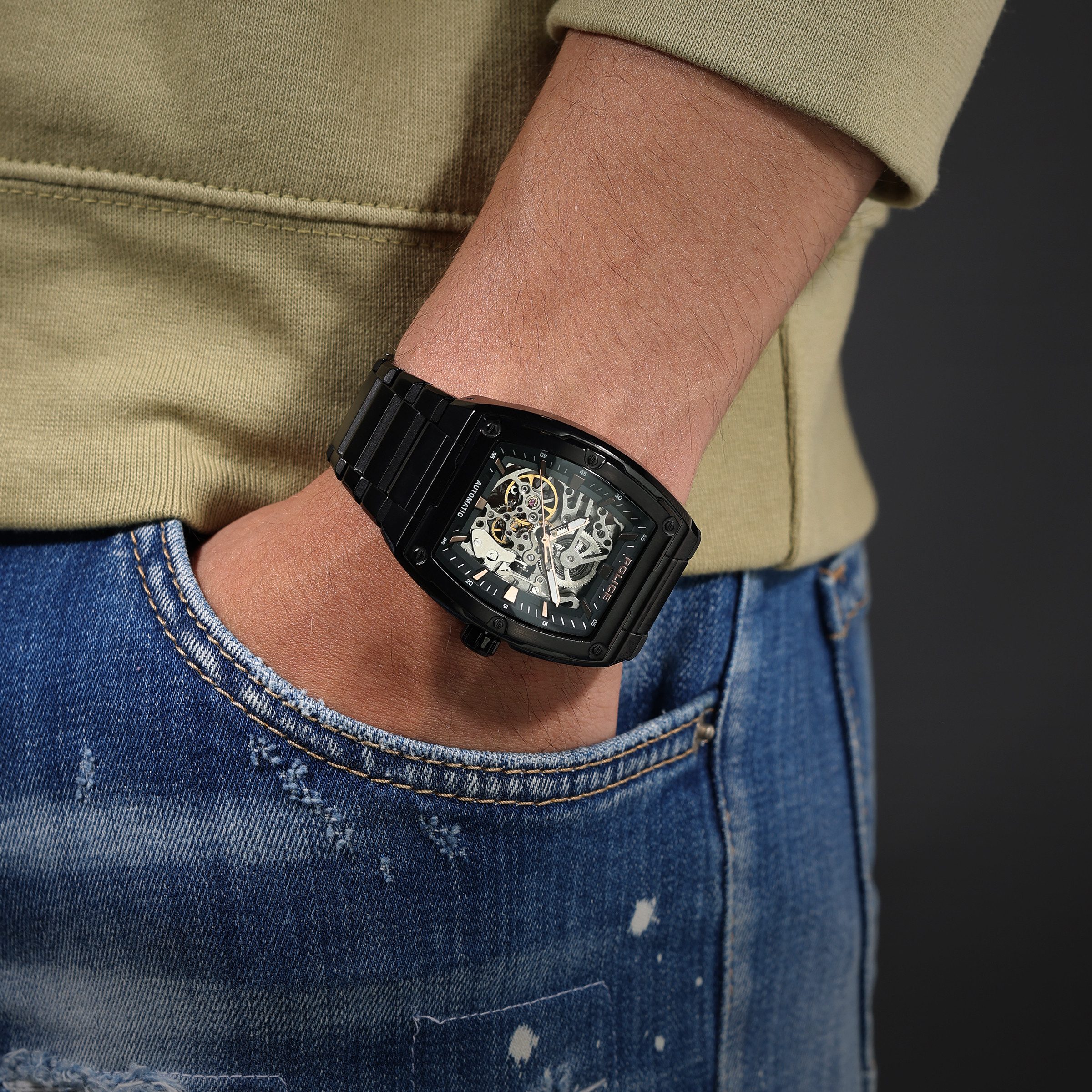 Police Automatikuhr Automatikuhr Herrenuhr 42 x 51,5 Automatik Herren