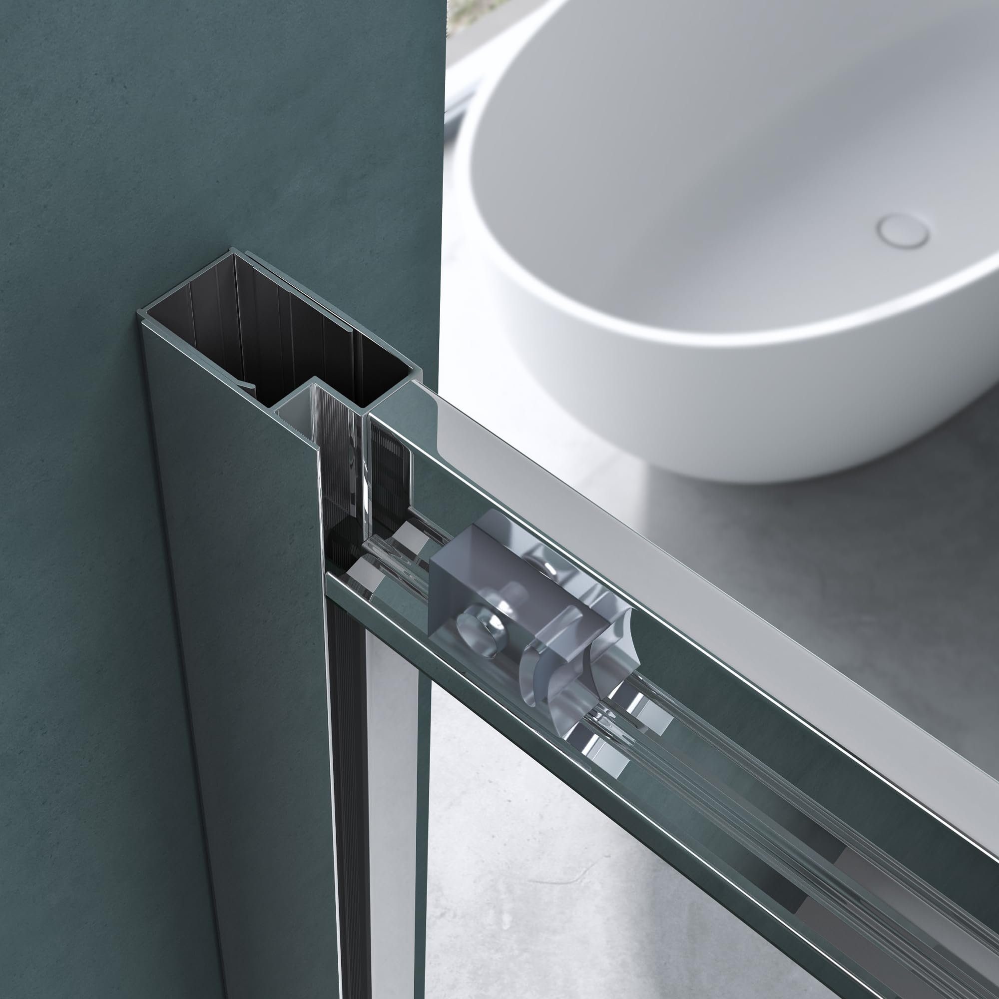 Mai & Mai Runddusche Duschkabine Viertelkreis Duschabtrennung ESG mit NANO R32, BxT: 80x80 cm – Bild 4 von 5