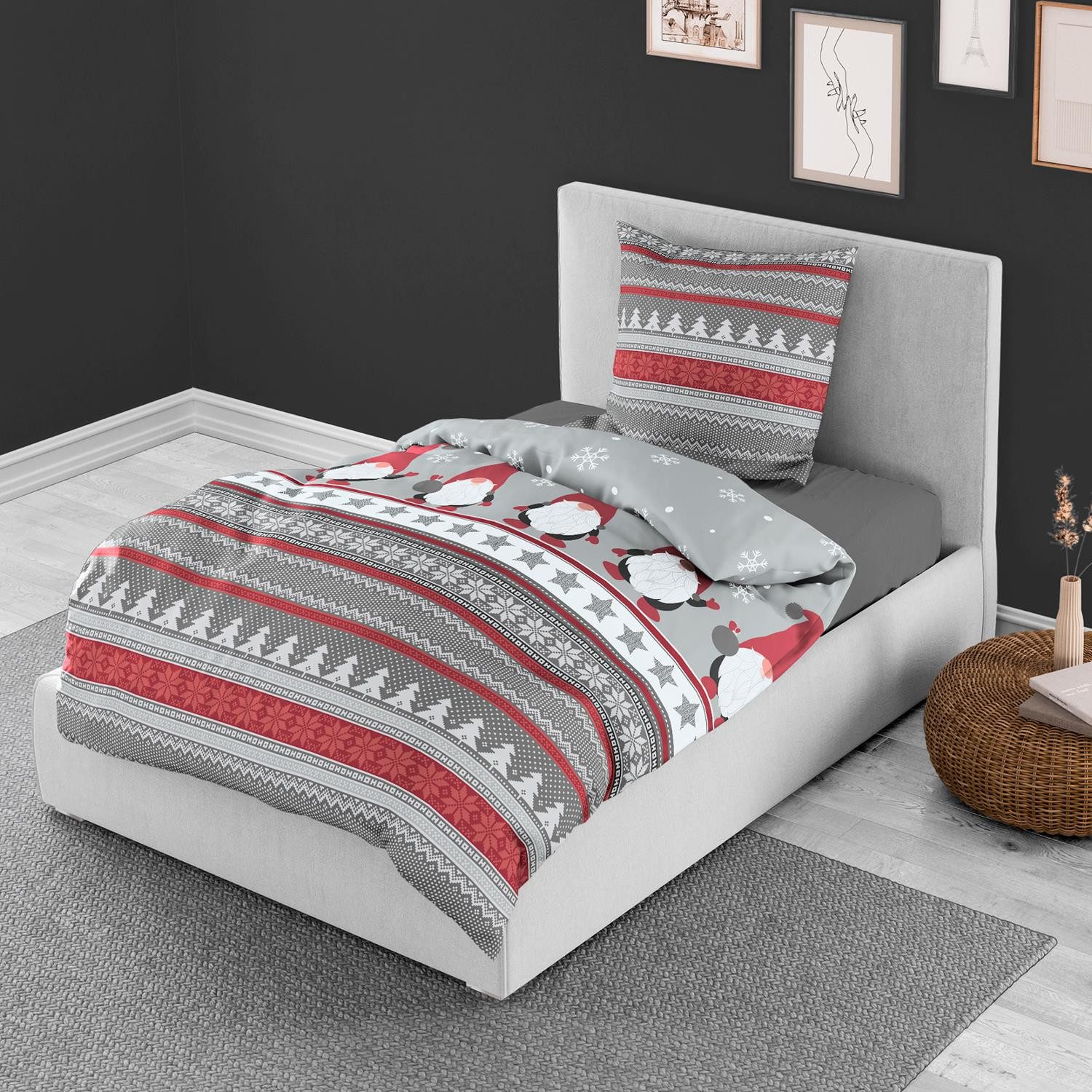 BIERBAUM Bettwäsche Bettwäsche Bierbaum Biber 4051-60 Wichtel Schneeflocke günstig online kaufen