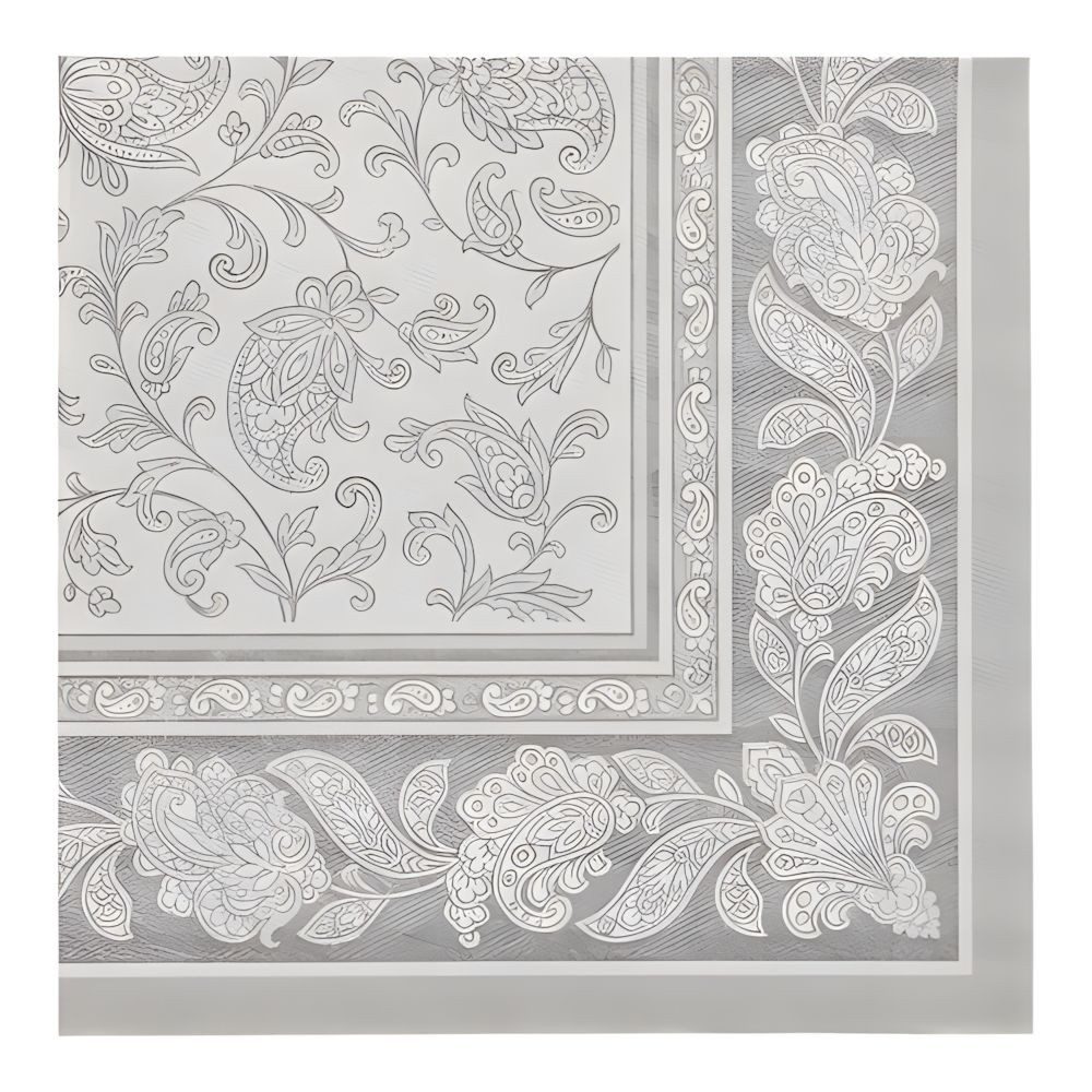 PAPSTAR Papierserviette 20 x Servietten ROYAL Collection 1/4-Falz 40 cm x 40 cm grau Ornaments