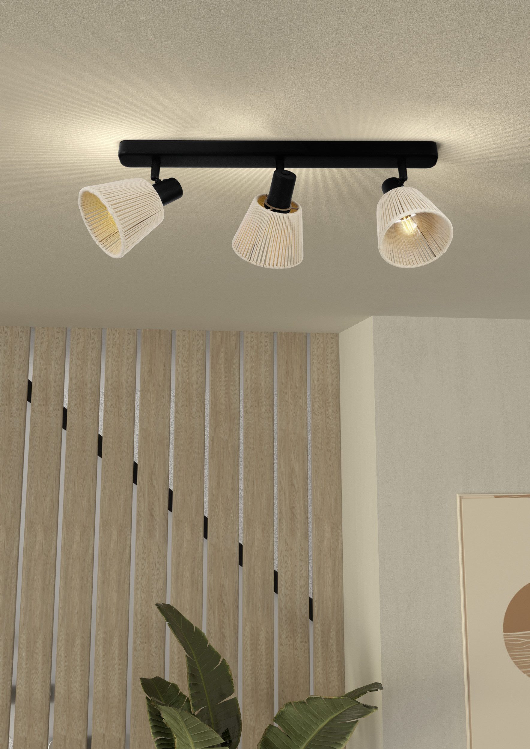 EGLO Deckenspot SEAGARD Spotlampe - Stahl - E14 - 3X40W - IP20, ohne Leuchtmittel, Deckenlampe, Deckenstrahler, Strahler, L52 x B11,5 x H13,5 cm
