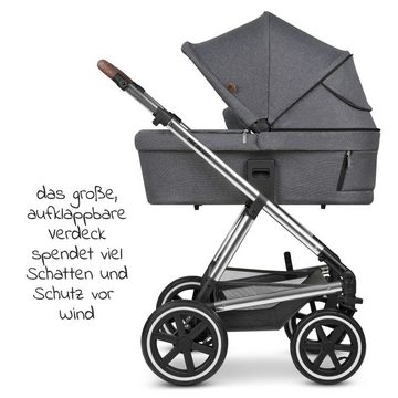 ABC Design Kombi-Kinderwagen Vicon 4 Air - Asphalt, 2in1 Kinderwagen Buggy mit Lufträdern, Babywanne & Sportsitz