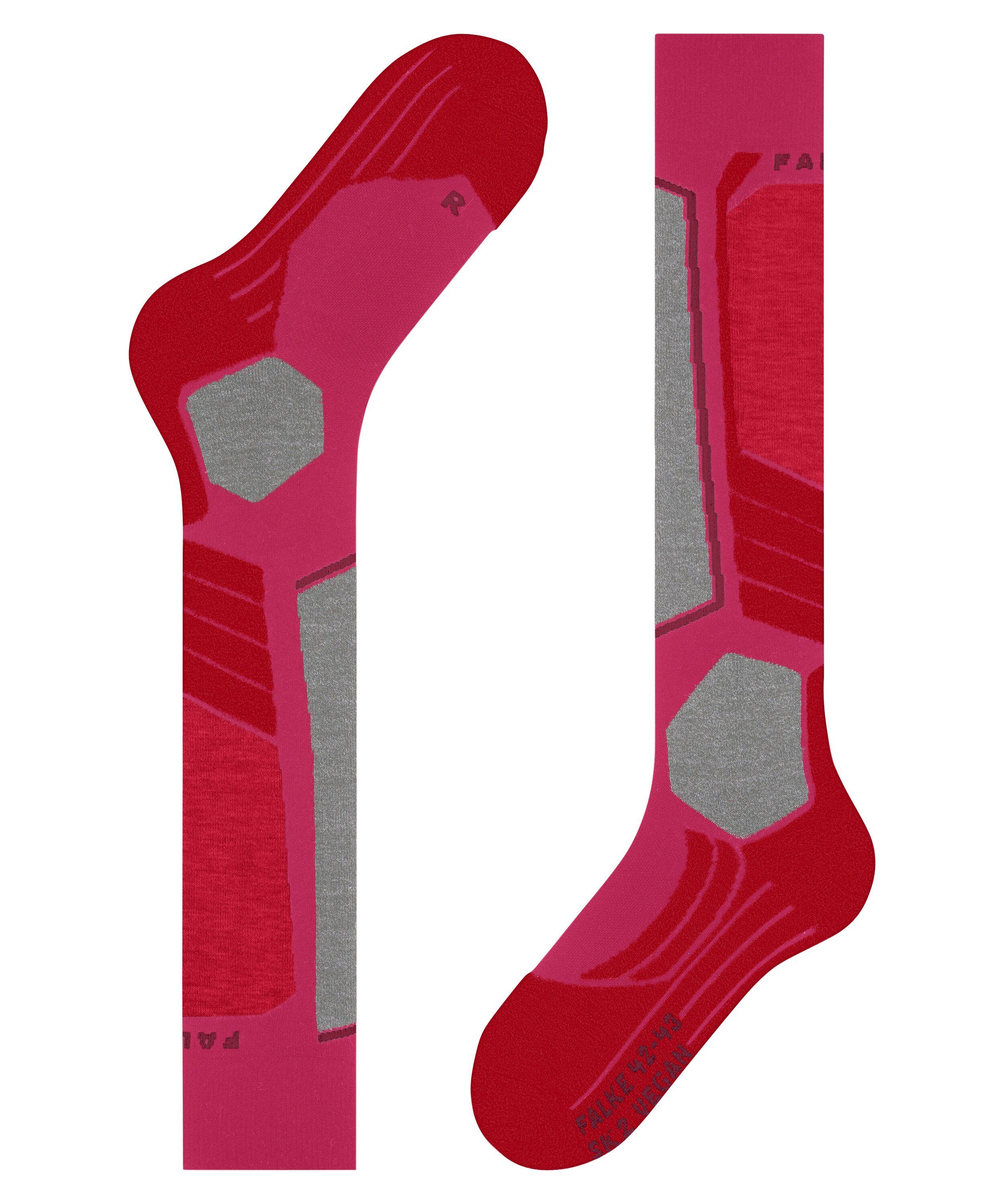 FALKE Skisocken SK2 Intermediate Vegan rose (1-Paar) für Kontrolle mit (8680) Polsterung Komfort und mittelstarker