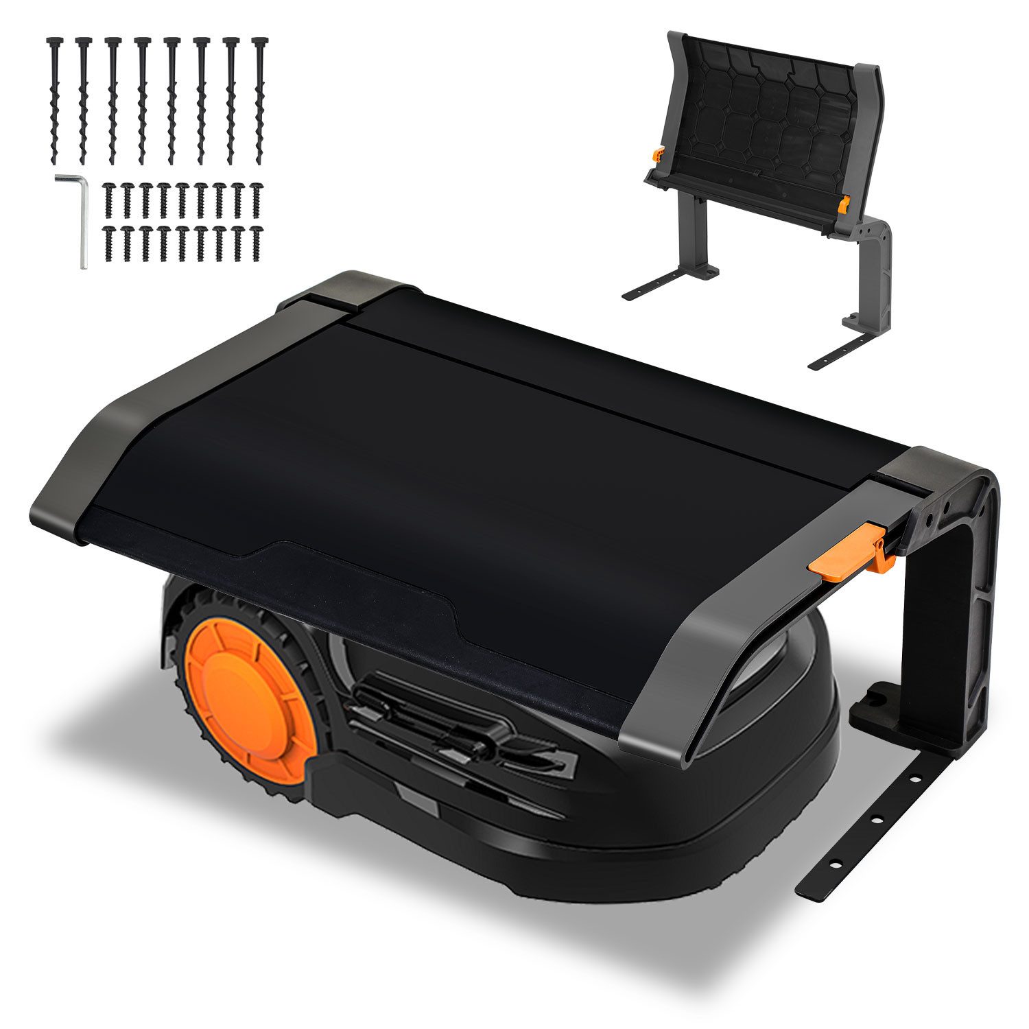 Clanmacy Mähroboter-Garage Rasenmäher Garage klappbar geeignet für Mährobboter BxTxH: 72x56x36 cm, BxTxH: 56x72x36 cm, (1-St) grau|schwarz