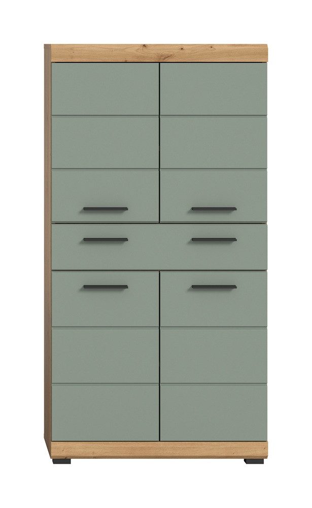 xonox.home Hochschrank Midischrank breit Scout, mit Schubkasten, Salbei / Artisan Eiche (1-St) Badmöbel, Badkombination