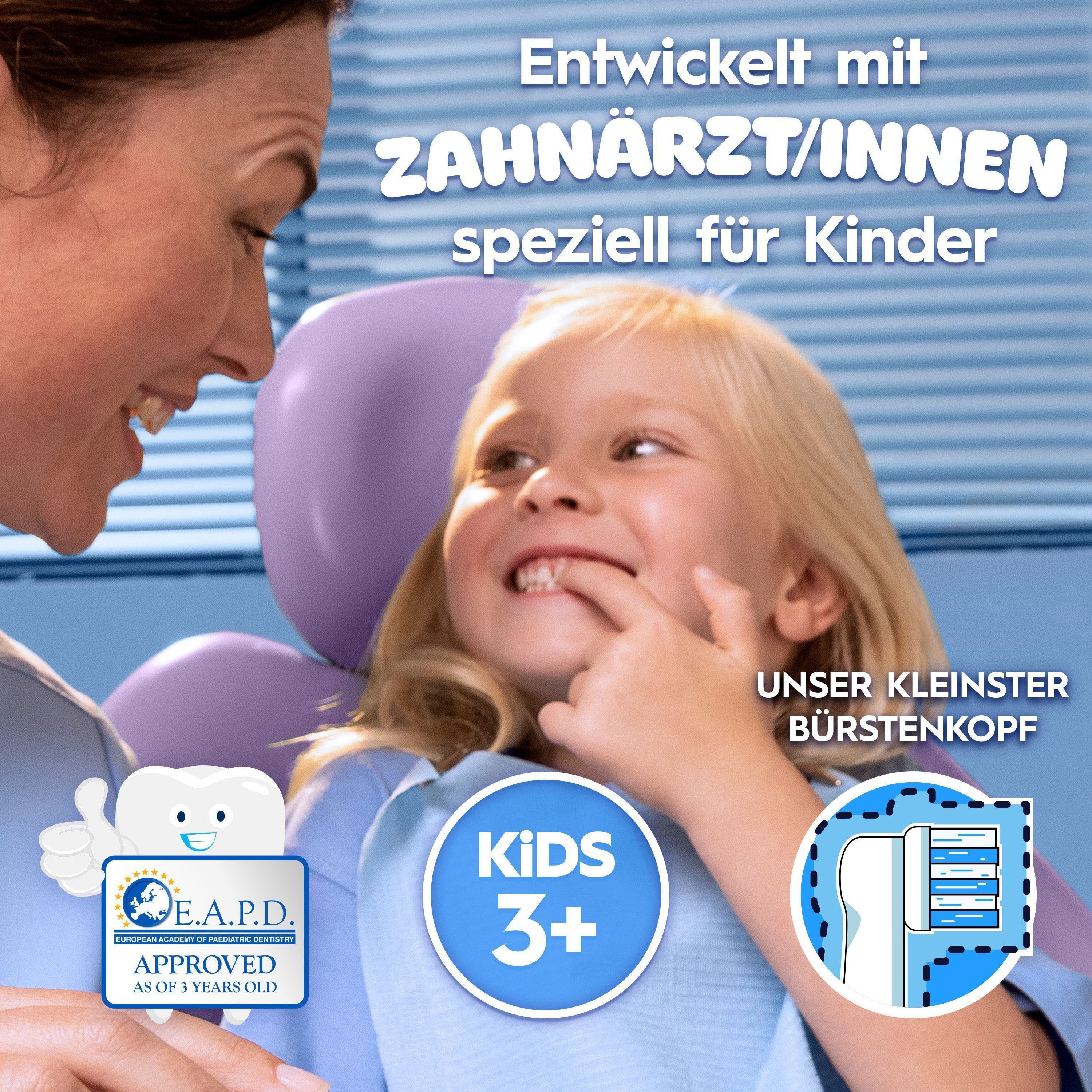 Oral-B Elektrische Zahnbürste Pro Kids Frozen, Aufsteckbürsten: 1 St., für Kinder ab 3 Jahren