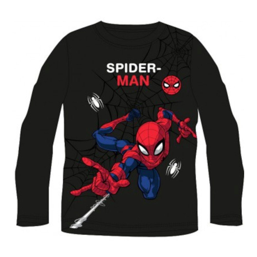 EplusM T-Shirt Spiderman Langarmshirt für Jungen schwarz