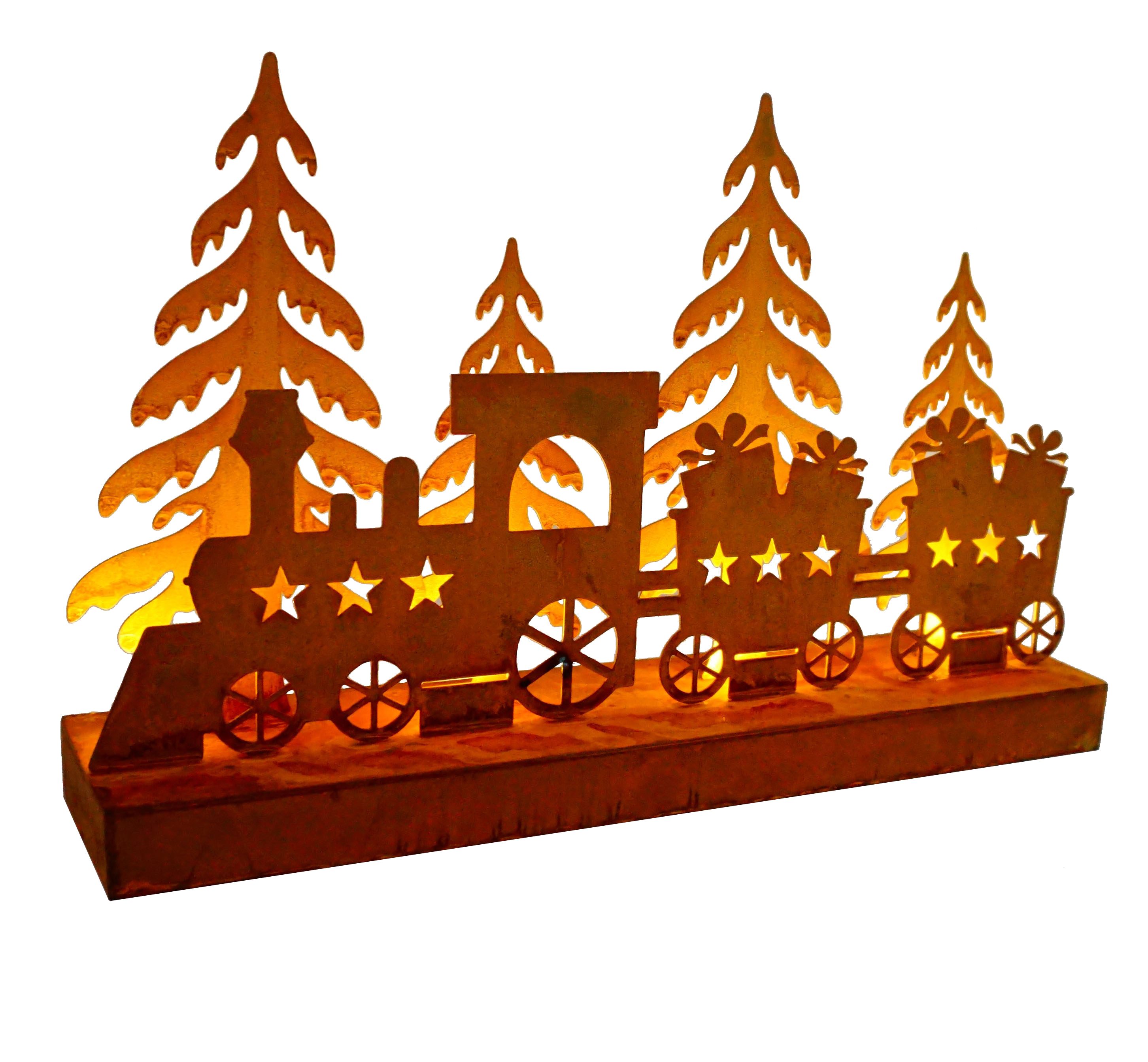 abc HOME LED-Dekofigur Dampflok, Weihnachten, LEDs, Edelrost günstig online kaufen