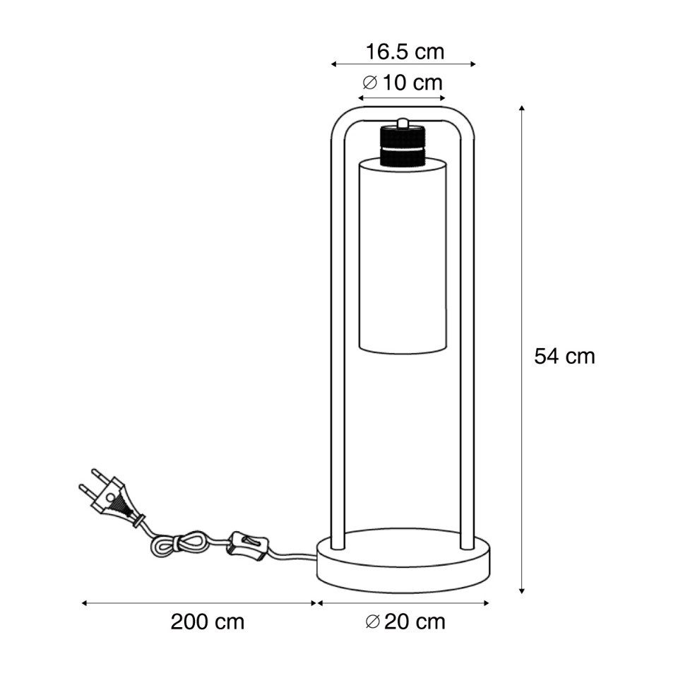 Qazqa Tischleuchte Stavelot, ohne Leuchtmittel, Warmweiß, QAZQA Tisch­leuchte, e27, Bronze, Stahl, Hotel chic