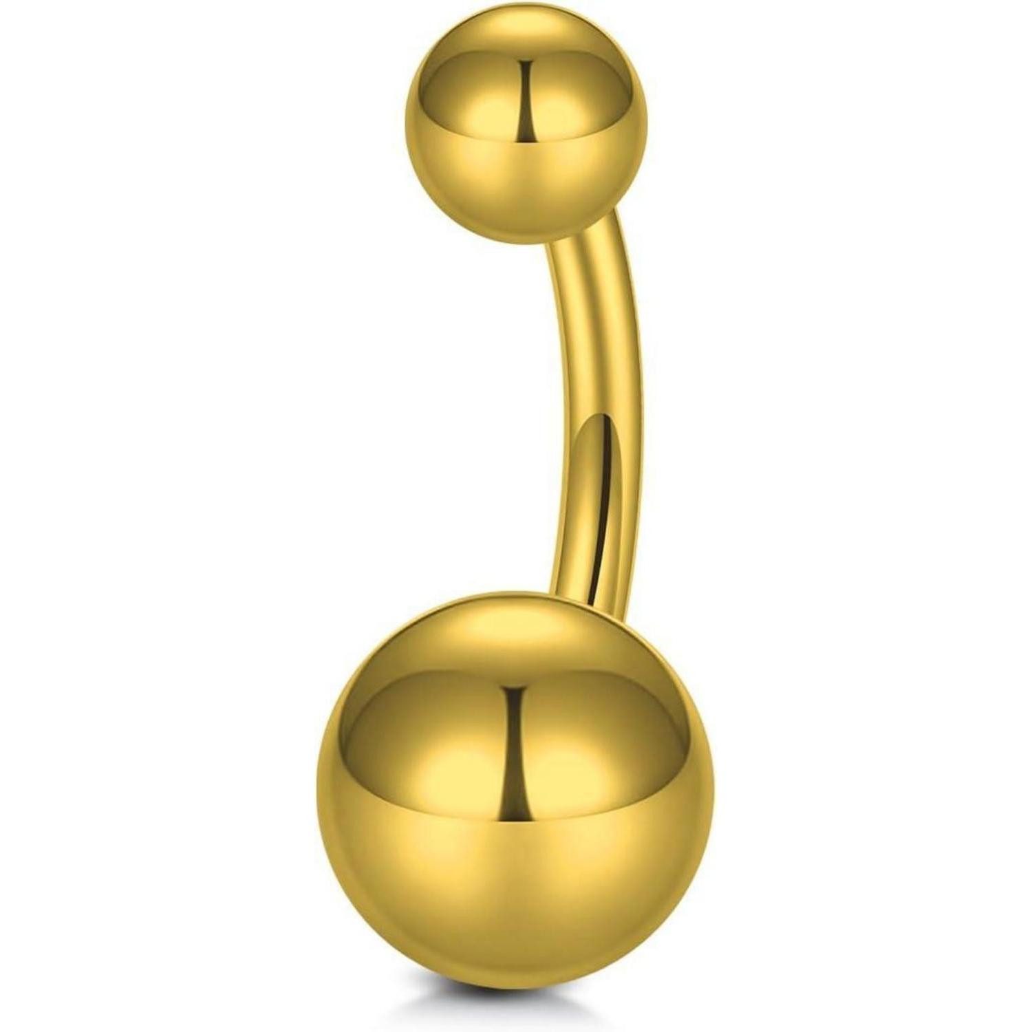 Bauchnabelpiercing Bauchnabelpiercing 8 10 12 14 16mm Titanium Silber Clicker A-6mm-Gold