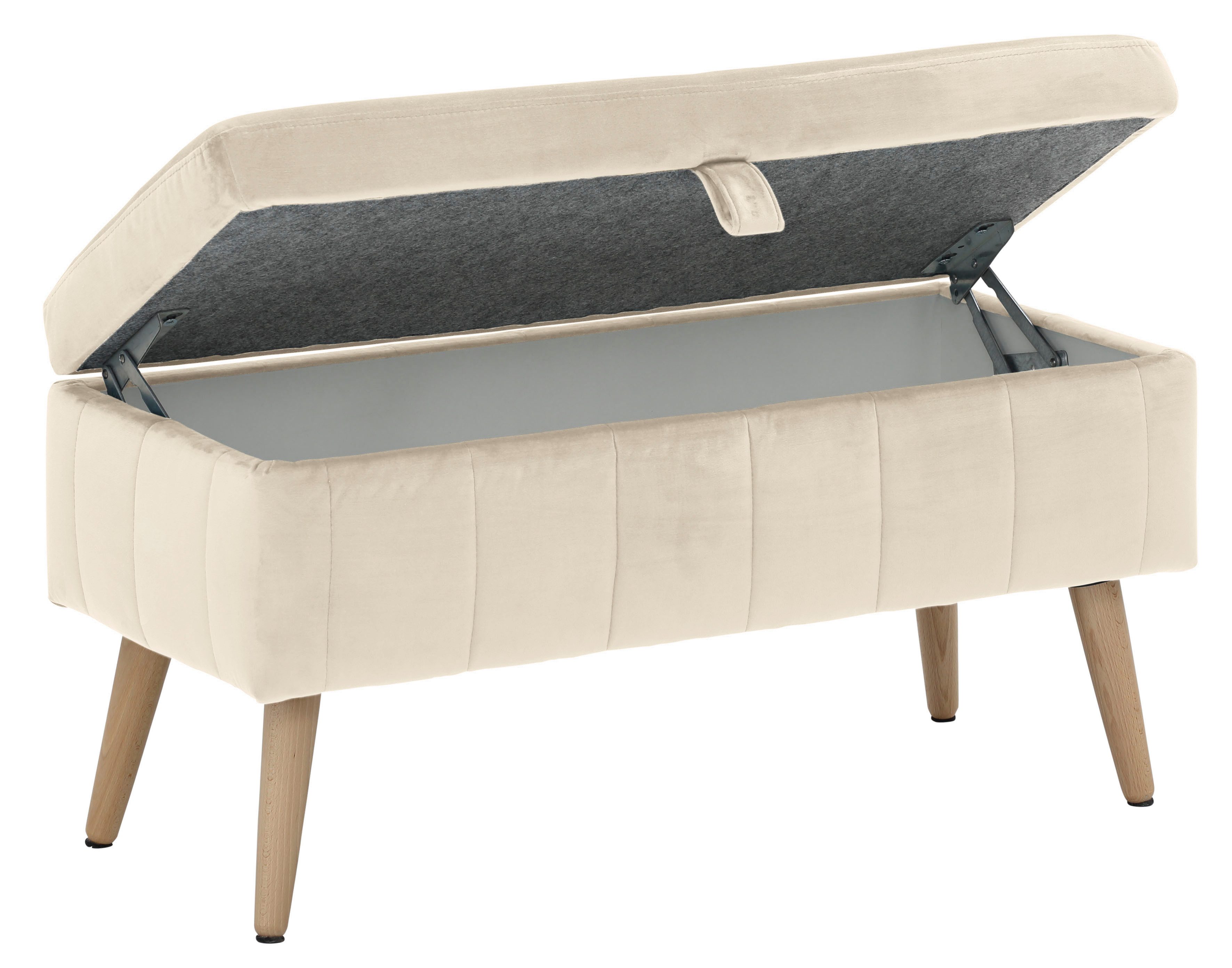 OTTO home Truhenbank AMIRA Sitzbank mit Stauraum, Maße B/T/H: 81/36/43 cm, mit Staufach, in 3 Bezugsqualitäten mit feiner Steppung – Bild 4 von 5