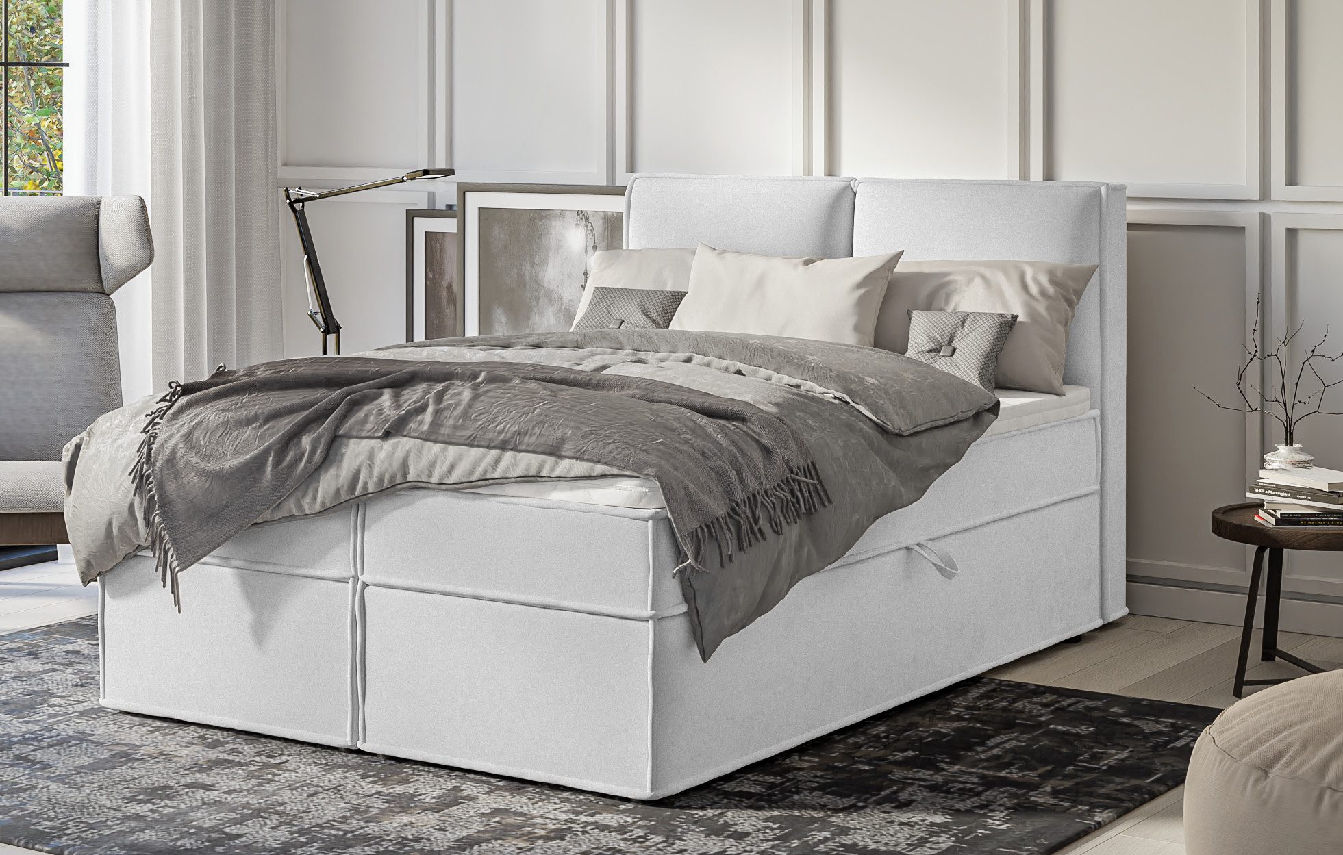 S-Style Möbel Boxspringbett Plaza mit Topper günstig online kaufen