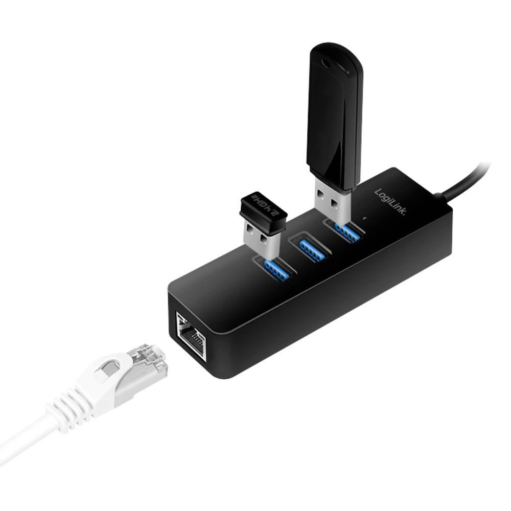 LogiLink Gigabit 1000Mbit/s Netzwerkkarte - USB 3 Typ-C auf Gigabit UA0283 USB-Adapter