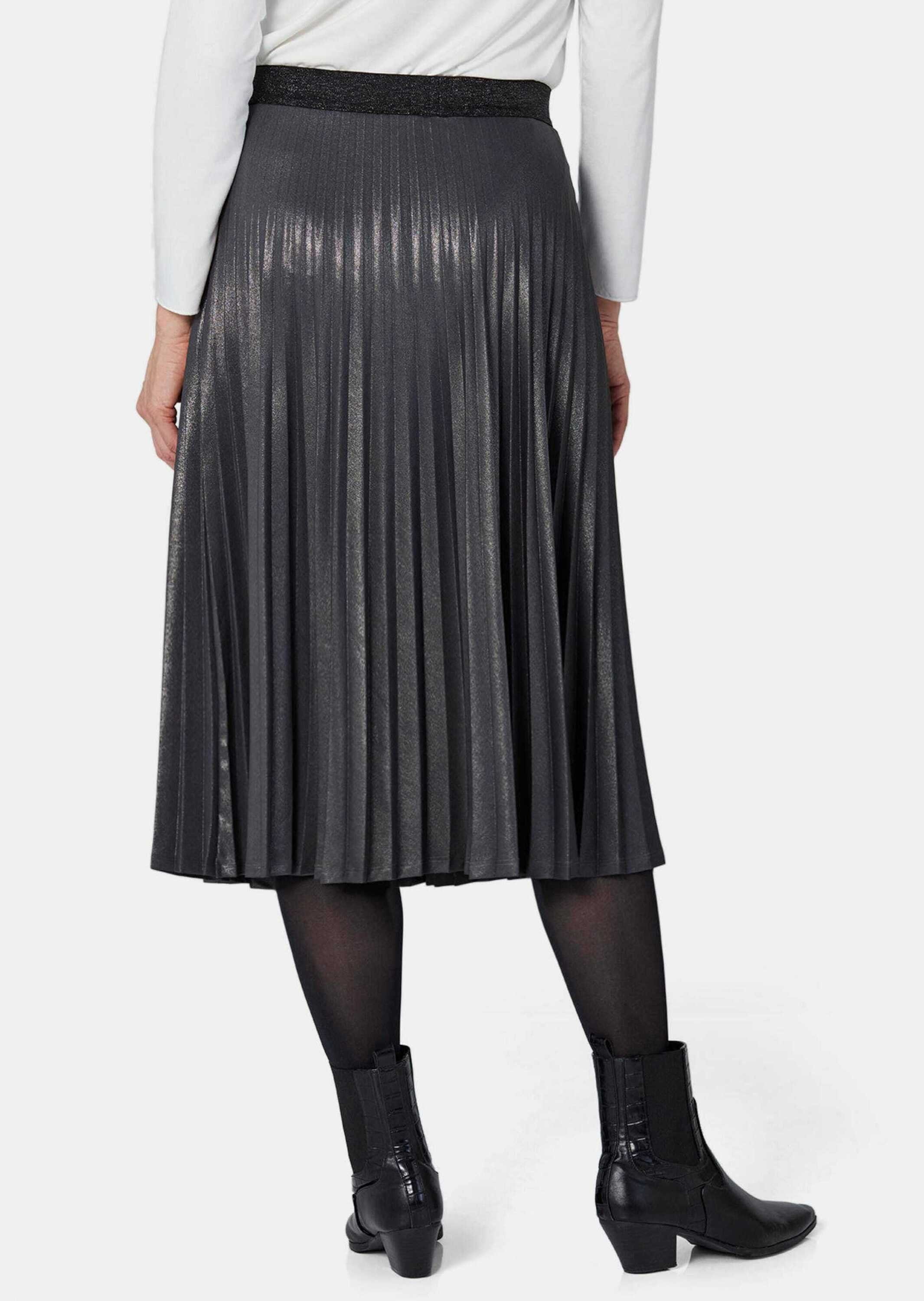 GOLDNER Plisseerock Kurzgröße: Plisseerock im Metallic Look