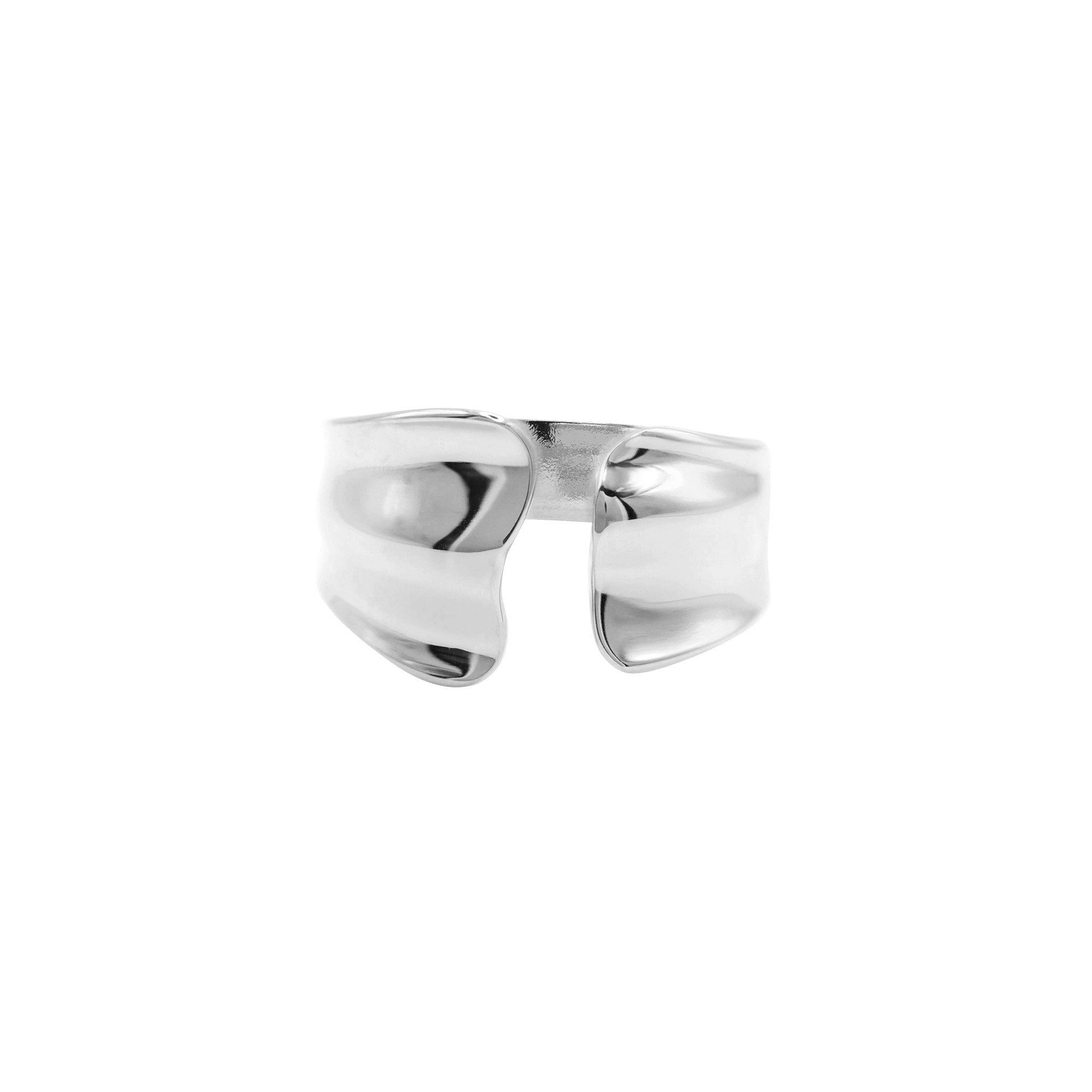 Heideman Fingerring Tinka silberfarben poliert (Ring, 1-tlg., inkl. Geschenkverpackung), breiter Bandring für Frauen