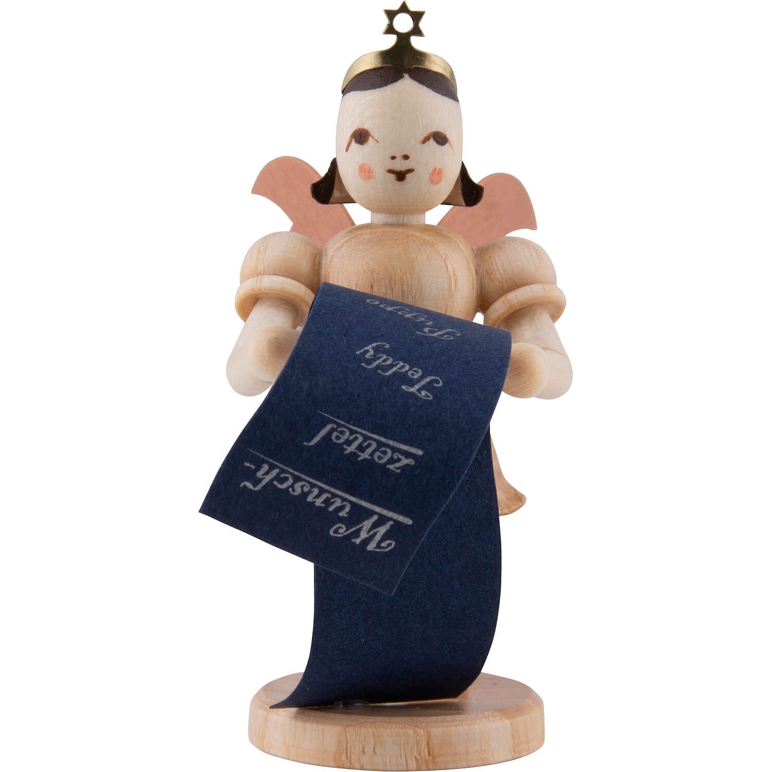 Blank Kunstgewerbe Dekofigur Kurzrockengel mit Wunschzettel, natur (6,6cm) von Blank Kunsthandwerk