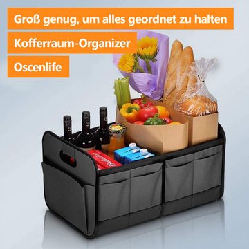 Novzep Aufbewahrungsbox Kofferraum-Organizer, Aufbewahrungsorganisator mit großer Kapazität, wasserdichte, faltbare Aufbewahrungsbox mit 10 Taschen, für Auto