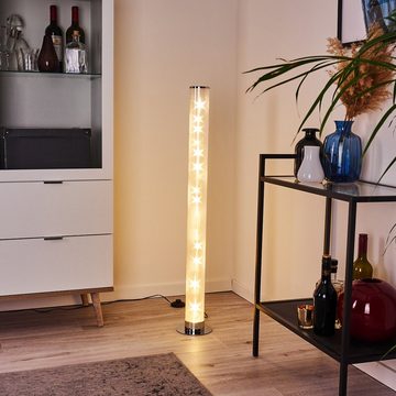 hofstein Stehlampe »Bagno« LED Stehleuchte, runde Bodenlampe aus Metall in chrom, 3000 Kelvin, LED, 150 Lumen, Farbwechsler, Fußschalter, dimmbar mit Fernbedienung