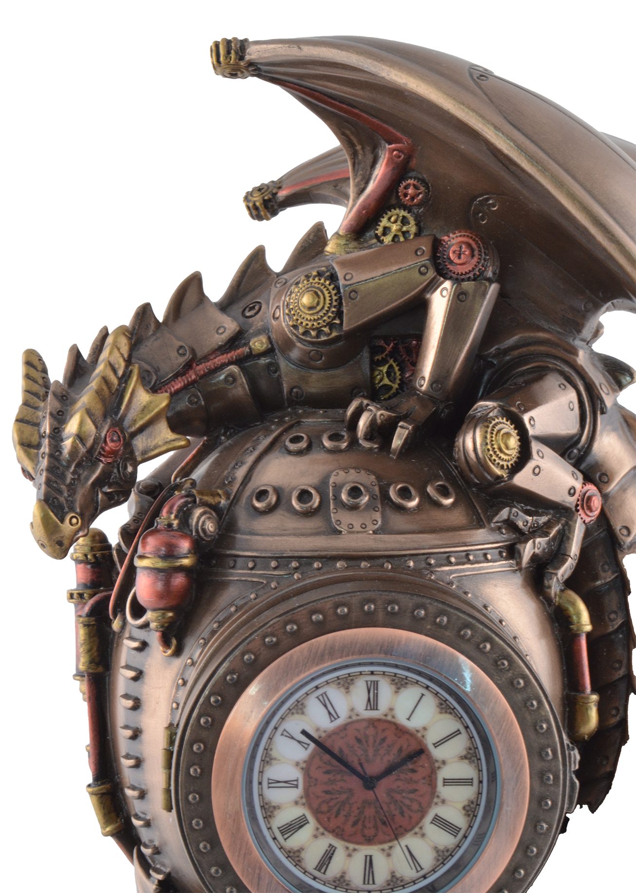 ca. direct Steampunkdrache bronziert, by Gmbh - Veronese, Box von Vogler LxBxH: Steampunk 11x14x18 Standuhr Hand Standuhr auf