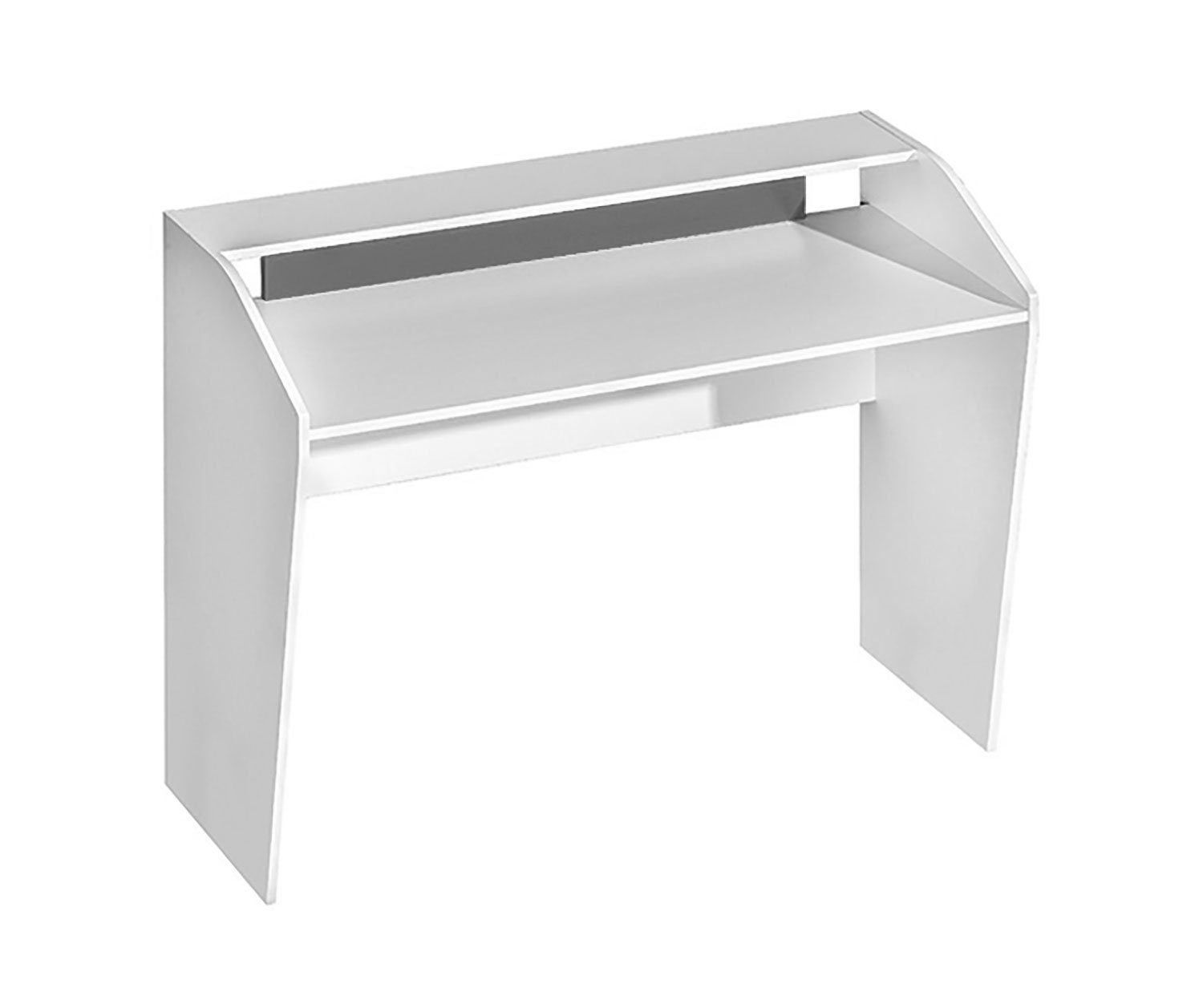 Feldmann-Wohnen Schreibtisch Trafiko, 120cm weiß Farbapplikation wählbar mit extra Ablage grau | Schreibtische