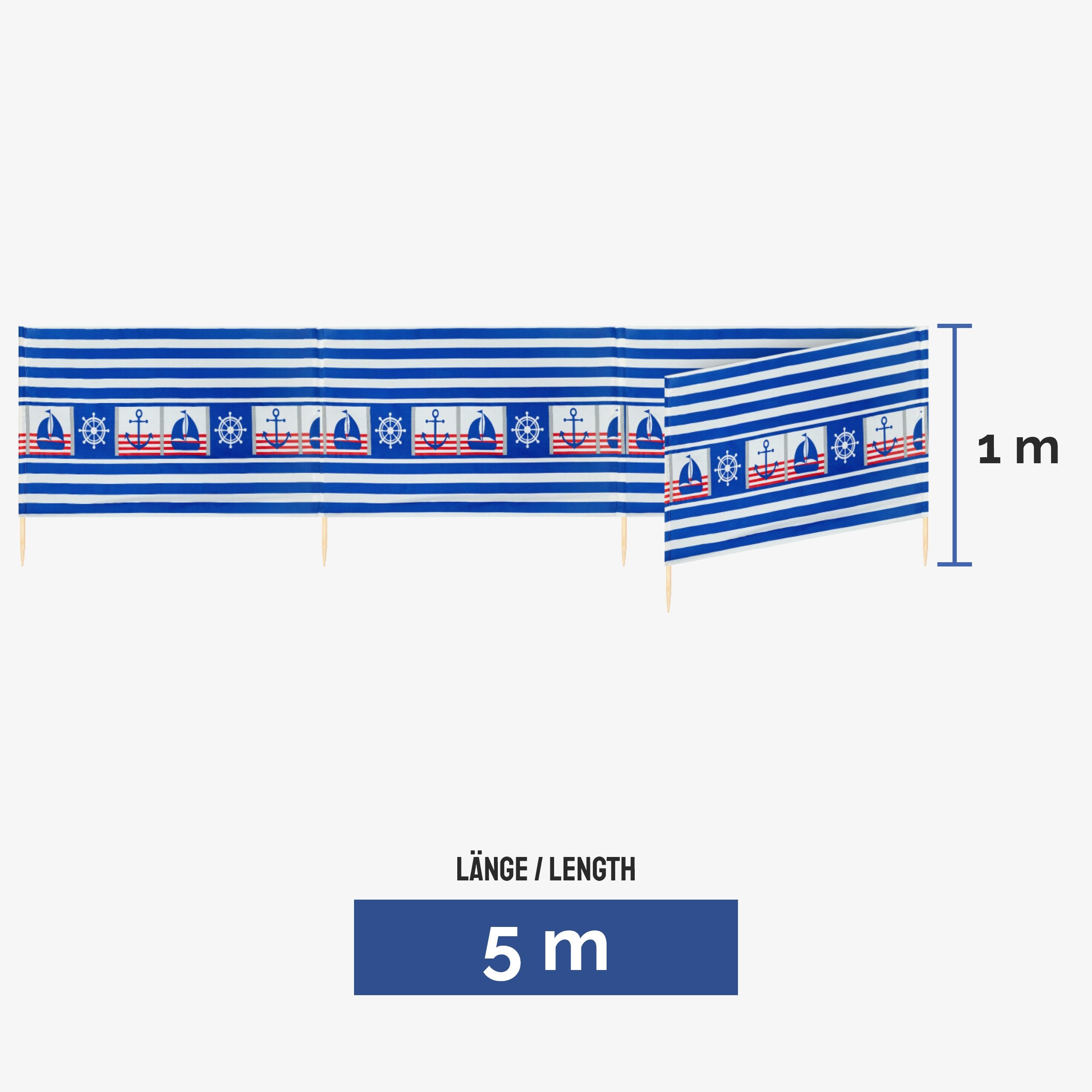 Ladeheid Windschutz Strand Sichtschutz 5m LAEX001 günstig online kaufen