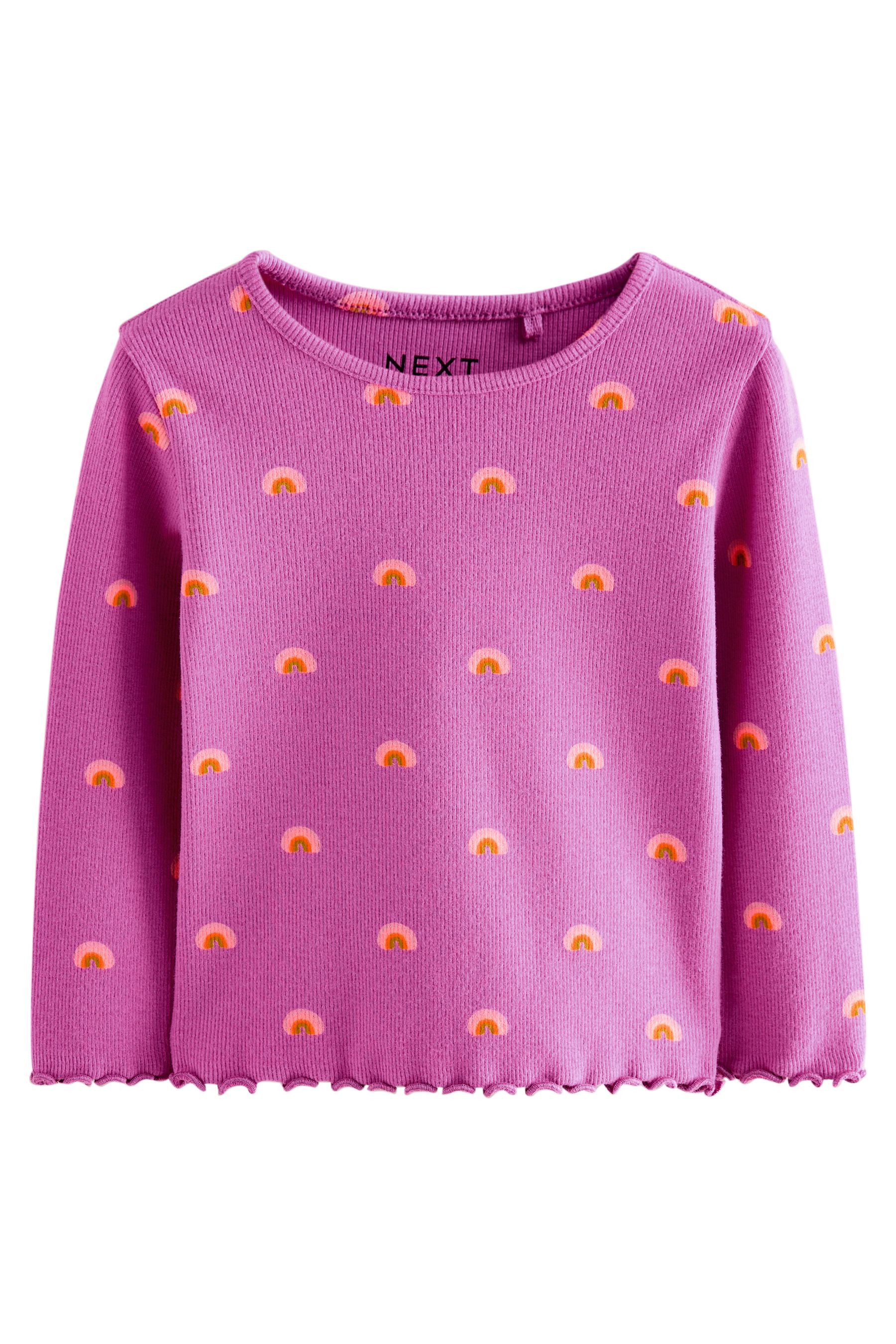 Next Leggings Geripptes Langarm-T-Shirt (1-tlg) günstig online kaufen