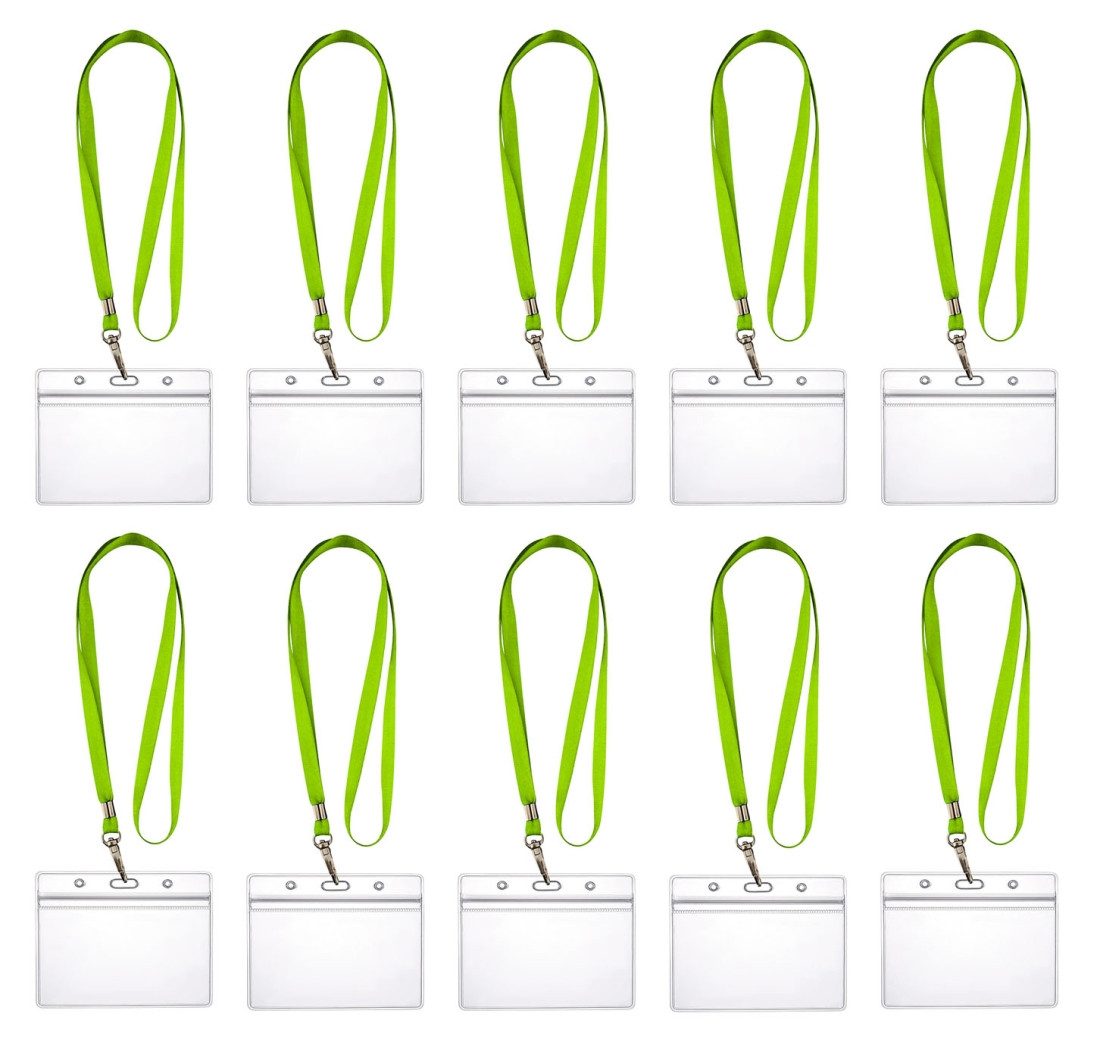 WEBBOMB Schlüsselanhänger 10x Ausweishalter ZIP Kartenhalter horizontal /vert +10x Schlüsselband