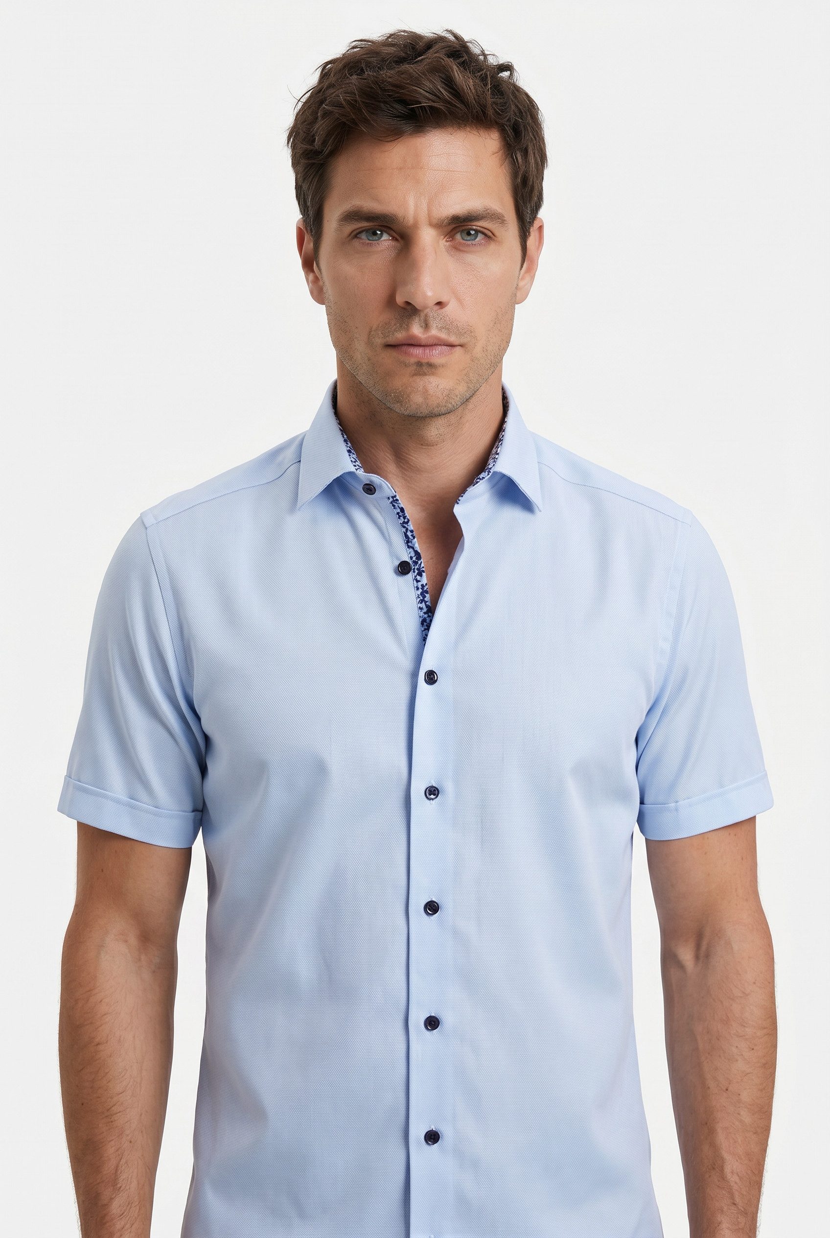 OLYMP Kurzarmhemd Luxor Businesshemd, modern fit, Button-down-Kragen