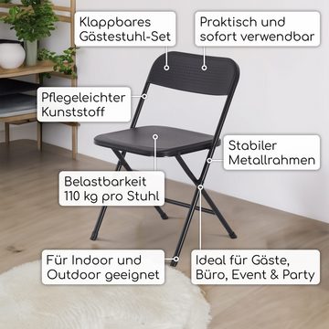 Raburg Klappstuhl Gästestuhl, klappbar, stabiles Metallgestell mit Kunststoff, Jonas (2er-Set), für Indoor und Outdoor, Belastbarkeit 110 kg pro Stuhl