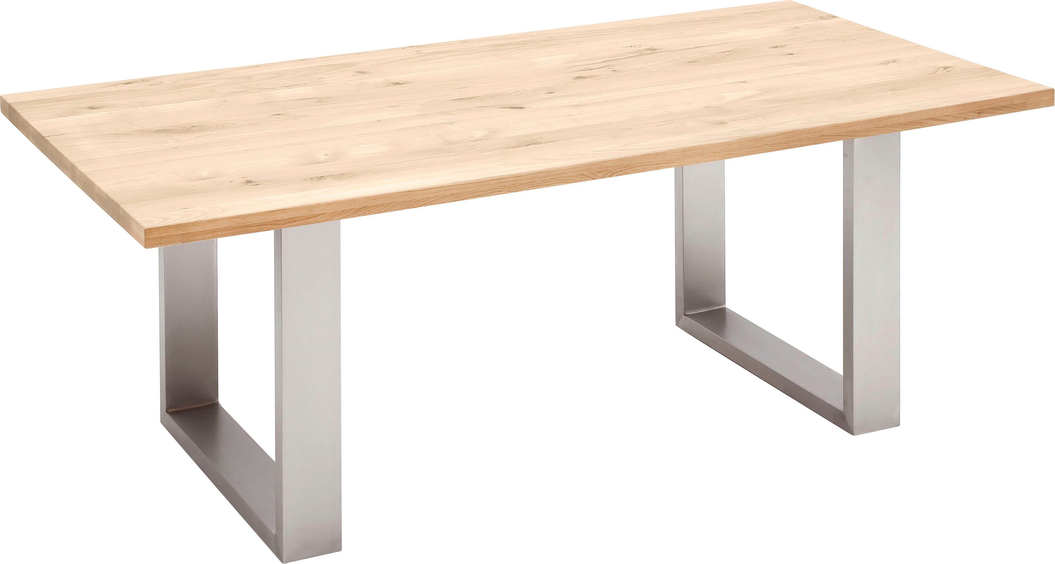 MCA furniture Esstisch Greta, Esstisch Massivholz mit Baumkante oder grader  Kante | Esstische