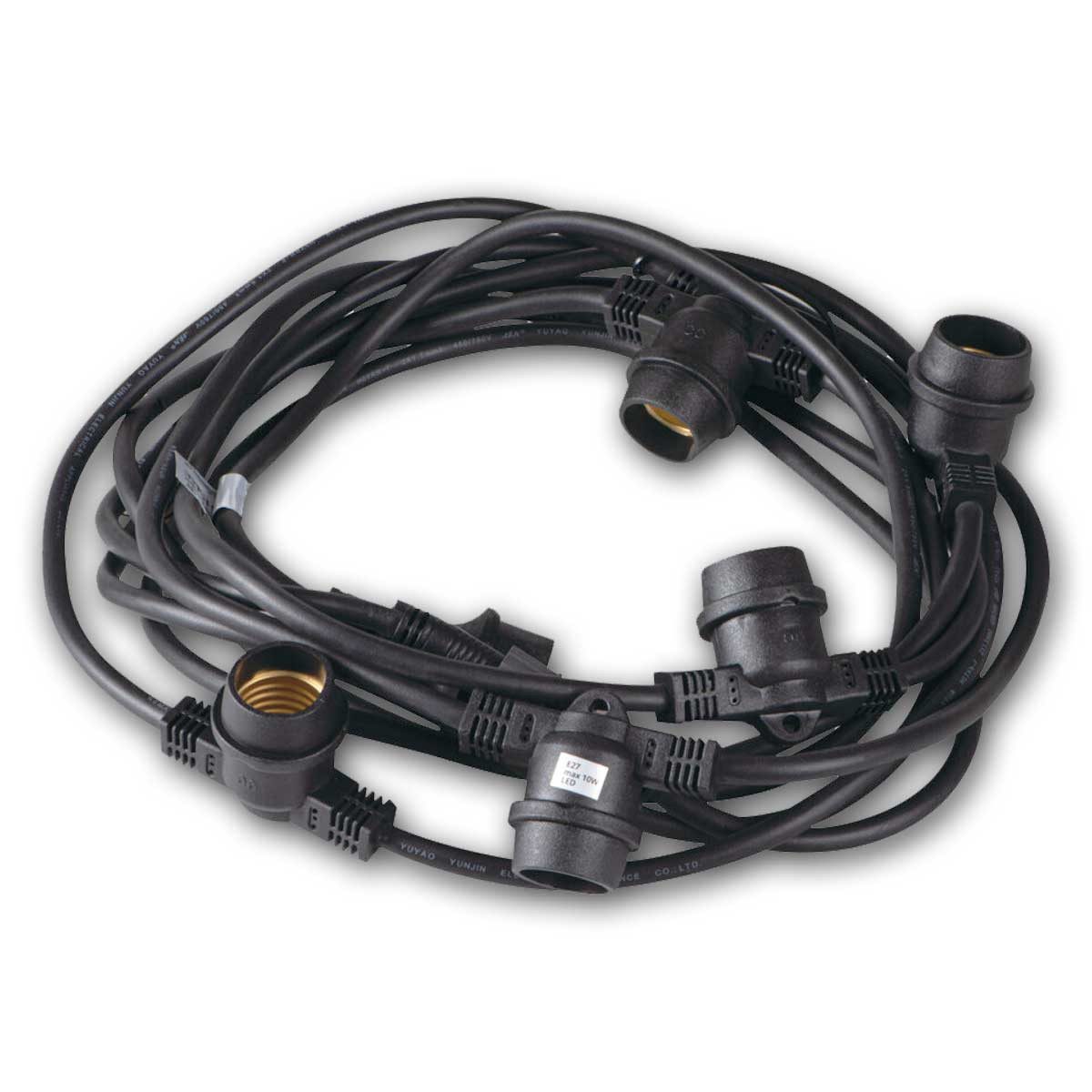 Kanlux LED-Lichterkette Lichterkette schwarz, 5x E27 230V, 6,25m, IP44