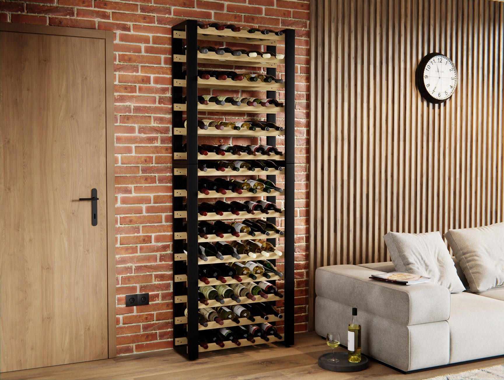Lenmar Weinregal LOFT Weinregal aus Holz,Flaschenregal,Kellerregal,Regale,W günstig online kaufen