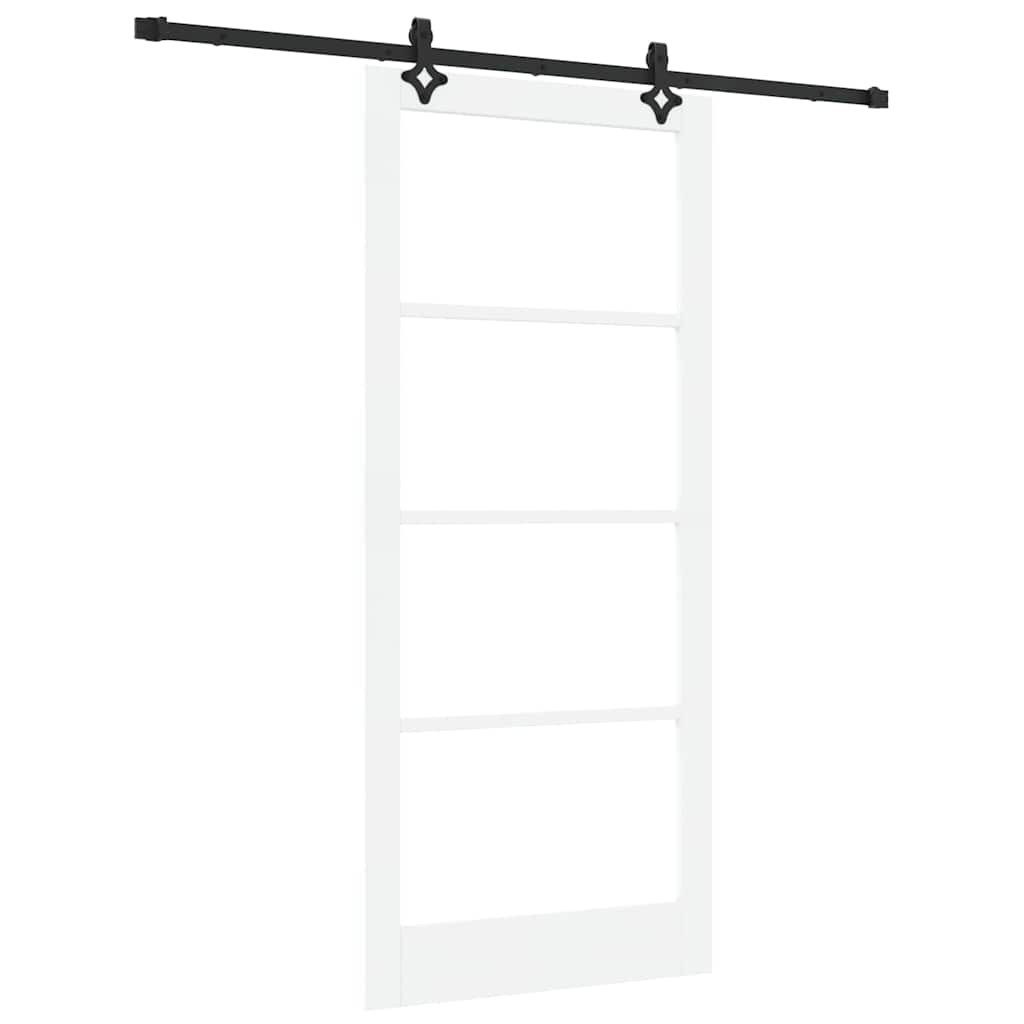 vidaXL Haustür Schiebetür ORKDAL Weiß und Schwarz 93 x 211 cm (1-St)