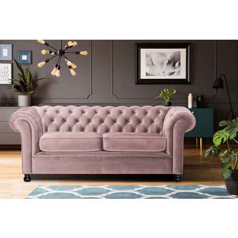 Home affaire Chesterfield-Sofa Chesterfield Home 3-Sitzer B/T/H: 192/87/75 cn, mit edler Knopfheftung und typischen Armlehnen