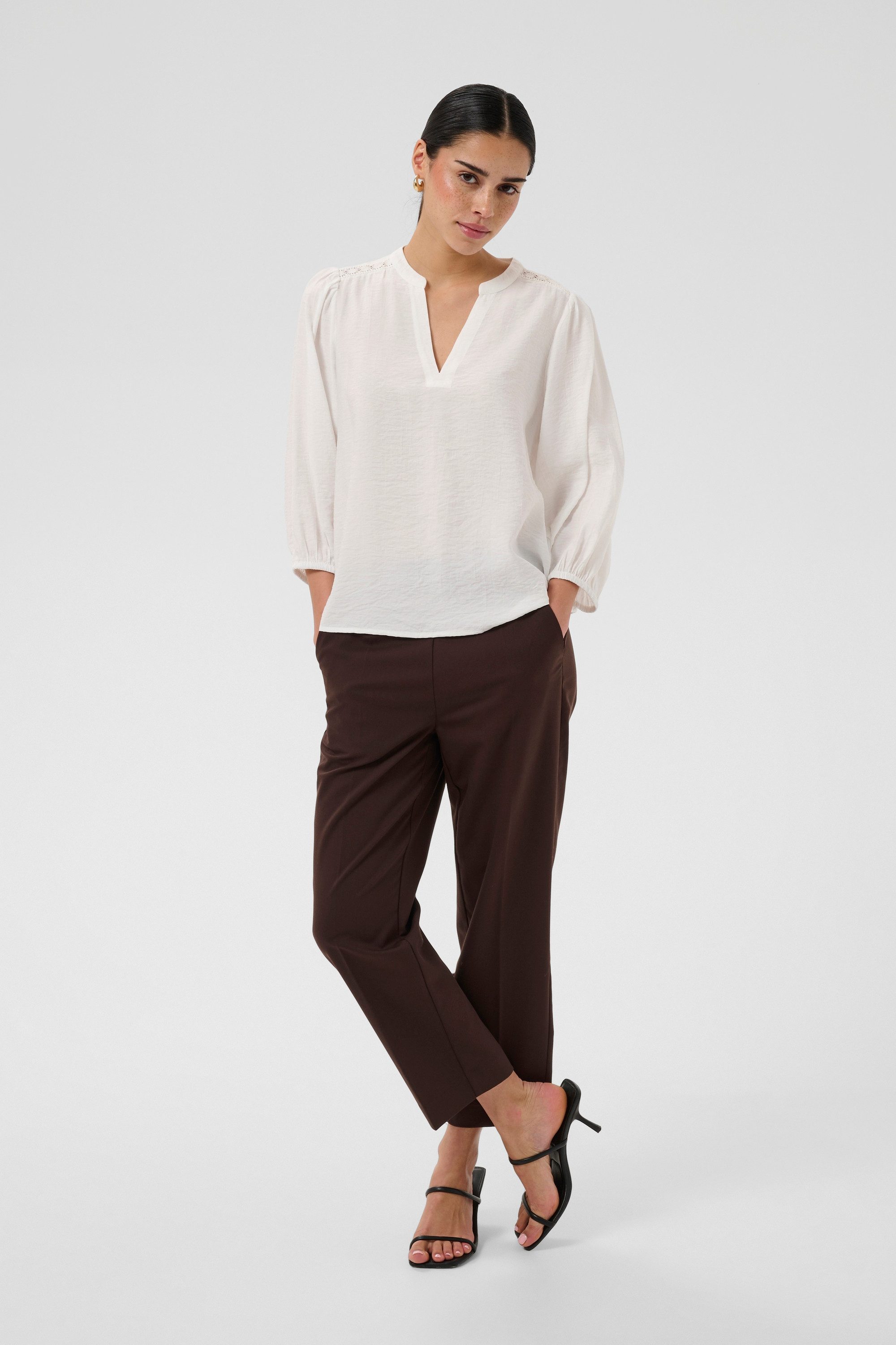 KAFFE Langarmbluse Bluse langarm KAalberta