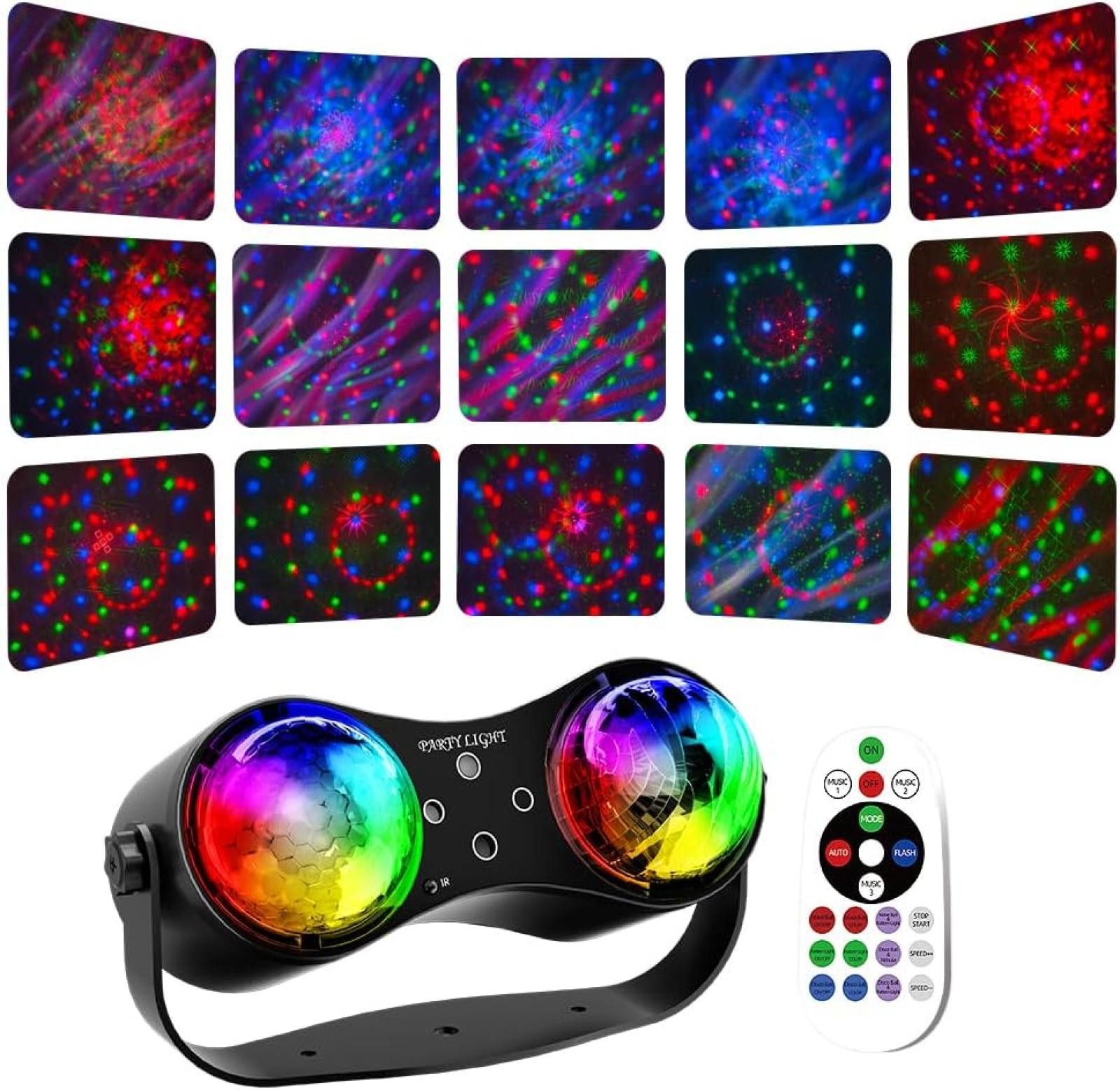 FELIXLEO LED Discolicht 3 in 1 Disco Party Light mit 2 Discokugel LED mit Fernbedienung
