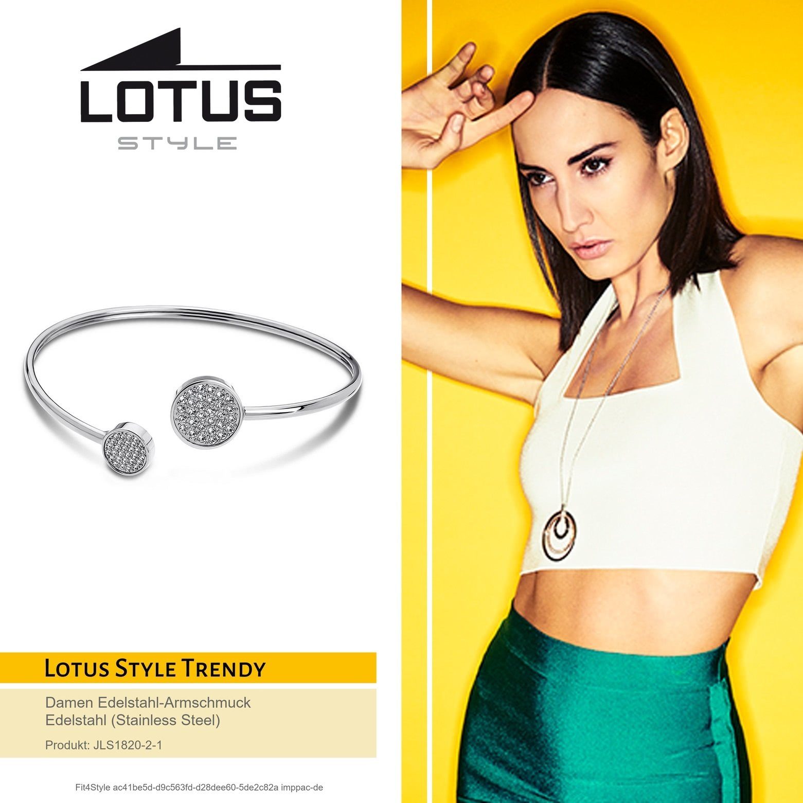 Lotus Style Armreif Lotus Style Armband Armreif silber, für Damen aus Edelstahl (Stainless Steel)